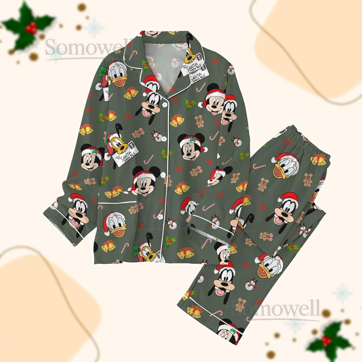 Mickey And Friends Christmas Pajamas Set Mickey Mouse Xmas Party Shirt Magic Kingdom Shirt Disney Santa Womens Pajama Pjs Christmas_43