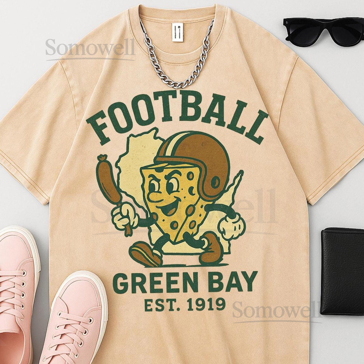 Vintage Green Bay Football T-Shirt Retro Packers Game Day Shirt Soft Cotton Crewneck Tee EST 1919 Fan Gift Apparel Green Bay Wisconsin_731