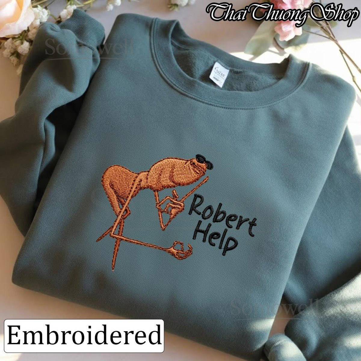 Embroidered Marcus The Worm Sweatshirt Robert Help HoodieFunny Jimbo James Meme Shirt Retro Bootleg Rap Crewneck Sarcastic Viral Outfit_88