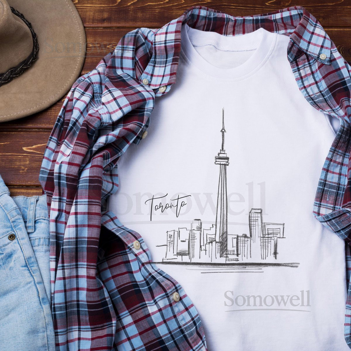 Toronto Skyline T-Shirt Minimalist CN Tower Design Canada Cityscape Tee Gift for Travelers Locals_363