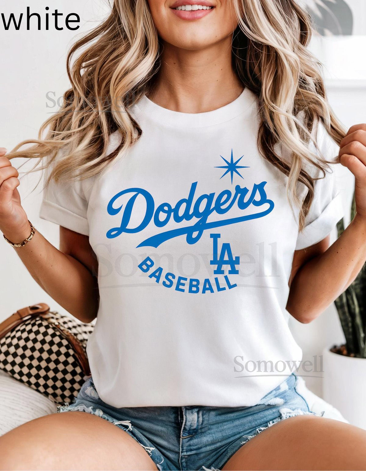 Dodgers Retro Shirt Comfort Colors Cotton Baseball Graphic Tee Cute Vintage Fan Gift_344