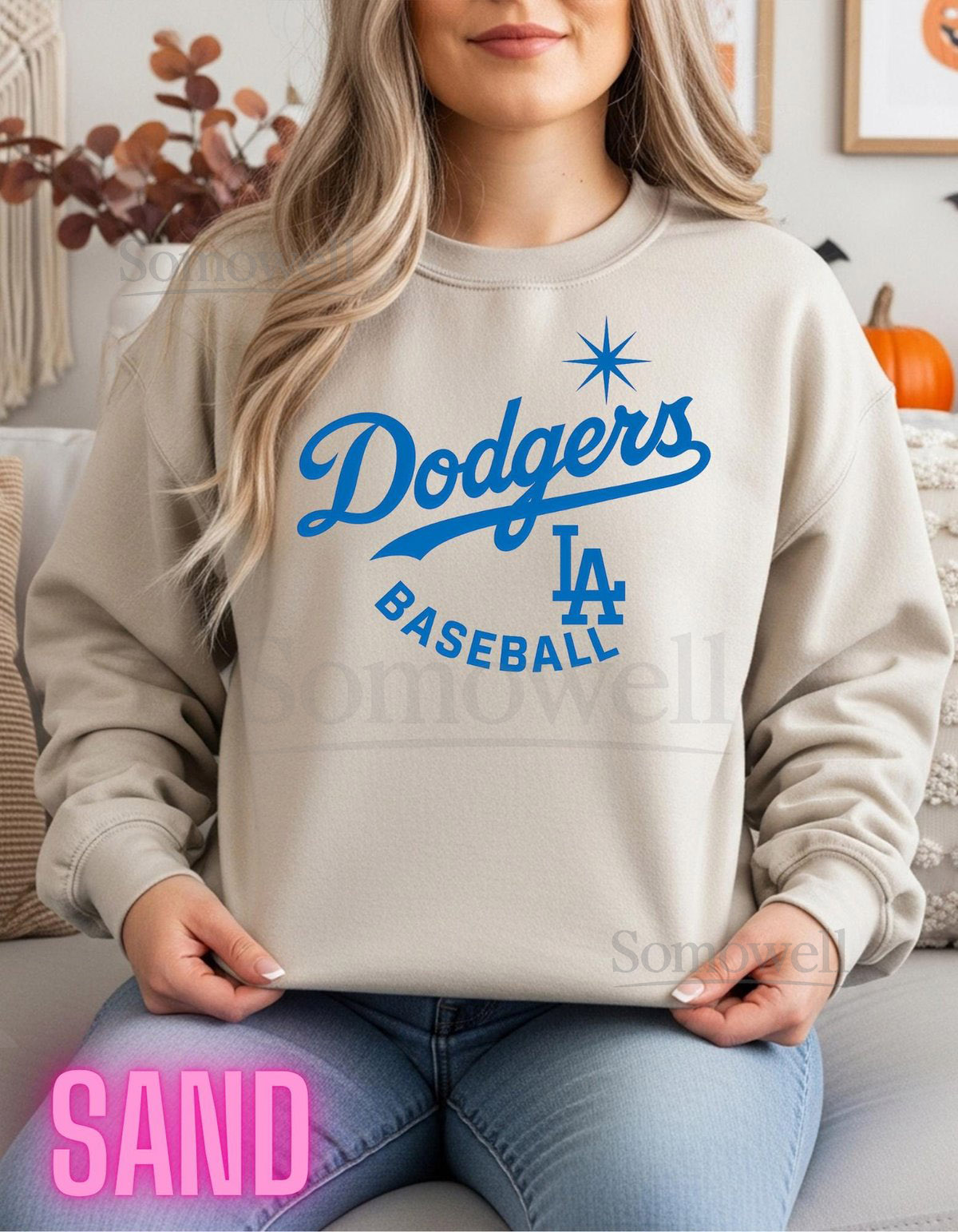 Dodgers Retro Sweatshirt 100 Cotton Vintage Baseball Graphic Unisex S-3XL_349