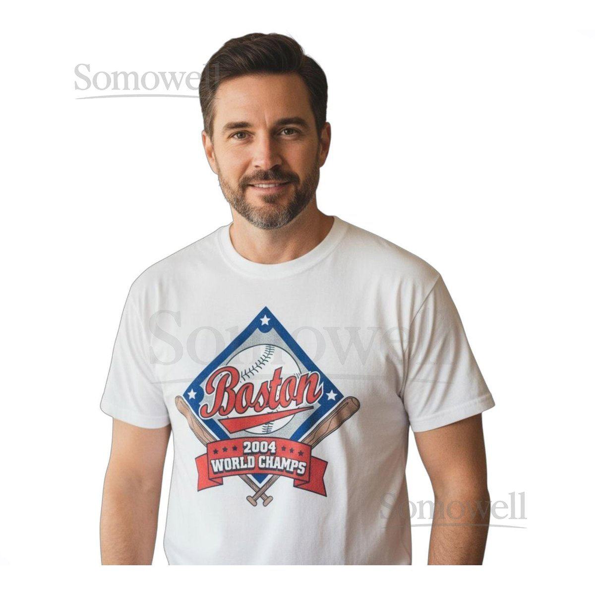 Vintage Boston Red Sox 2004 World Series Champs T Shirt Adult Large White Gildan_664