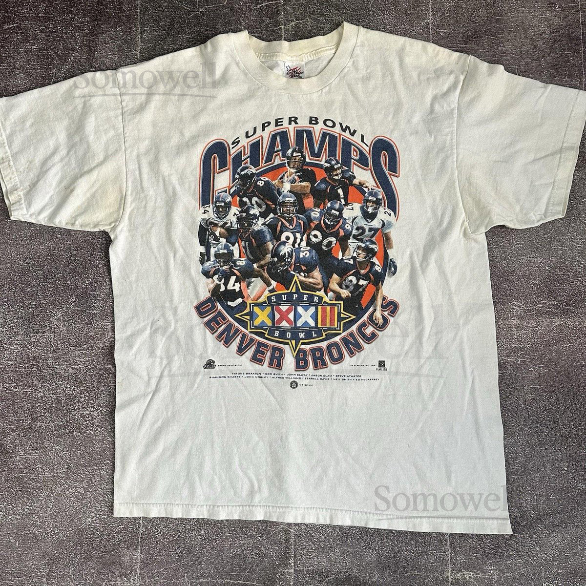 Men's Vintage 90's Denver Broncos Super Bowl Champions John Elway T Shirt Sz XL_413