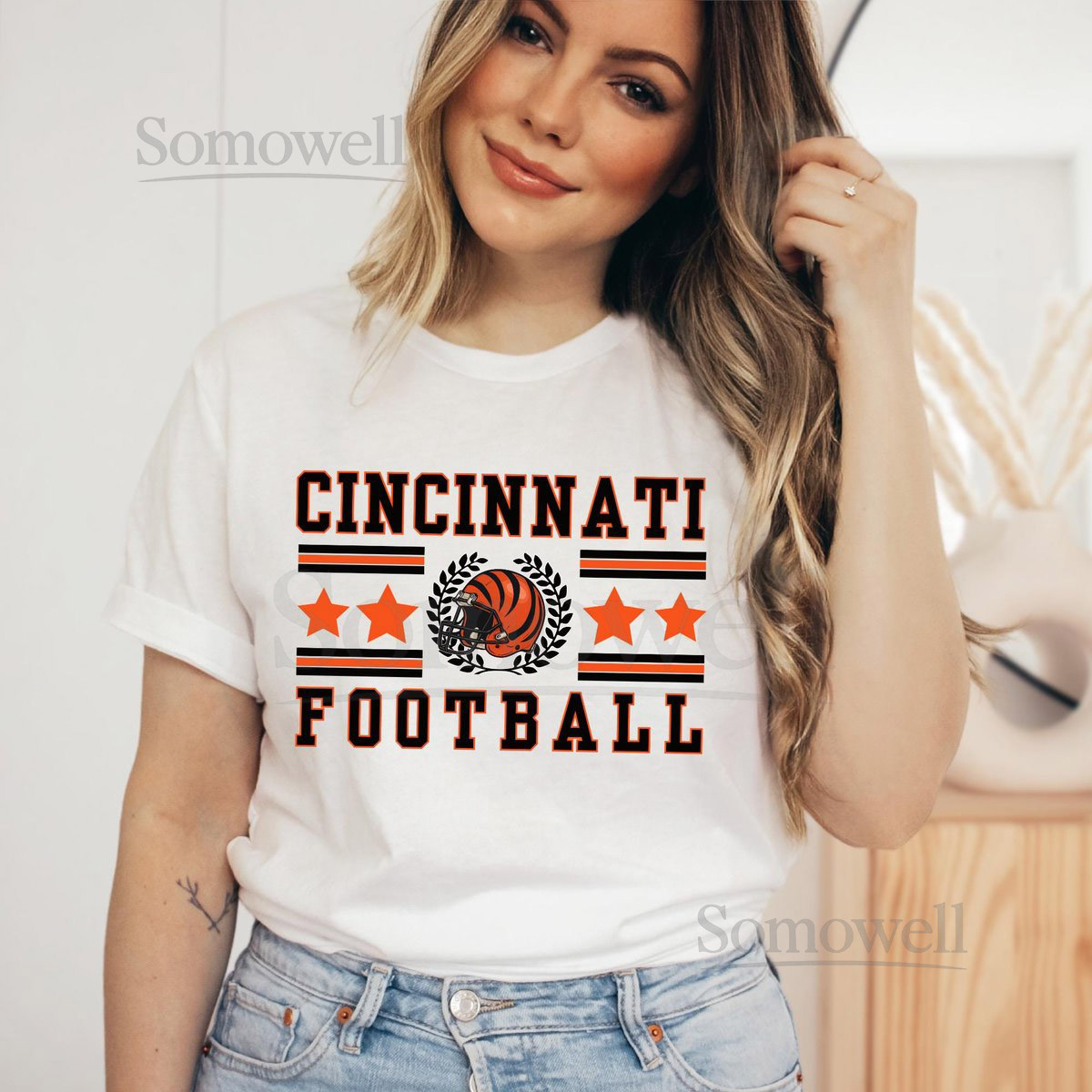 Cincinnati Football Shirt Bengal Football Fan Gift Cincy Game Day Bella Canvas 3001 Tee Unisex Football Shirt Cincy Tailgate Tee_533
