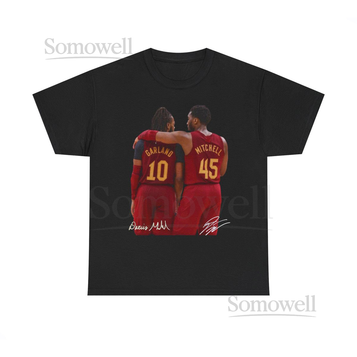 Donovan Mitchell and Darius Garland Cleveland Cavaliers T Shirt Autograph Edition_417