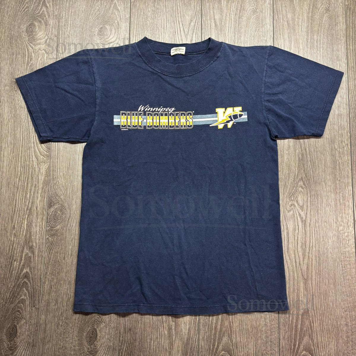 Vintage Winnipeg Blue Jets 1990s CFL T Shirt Small blue Football Rare_774