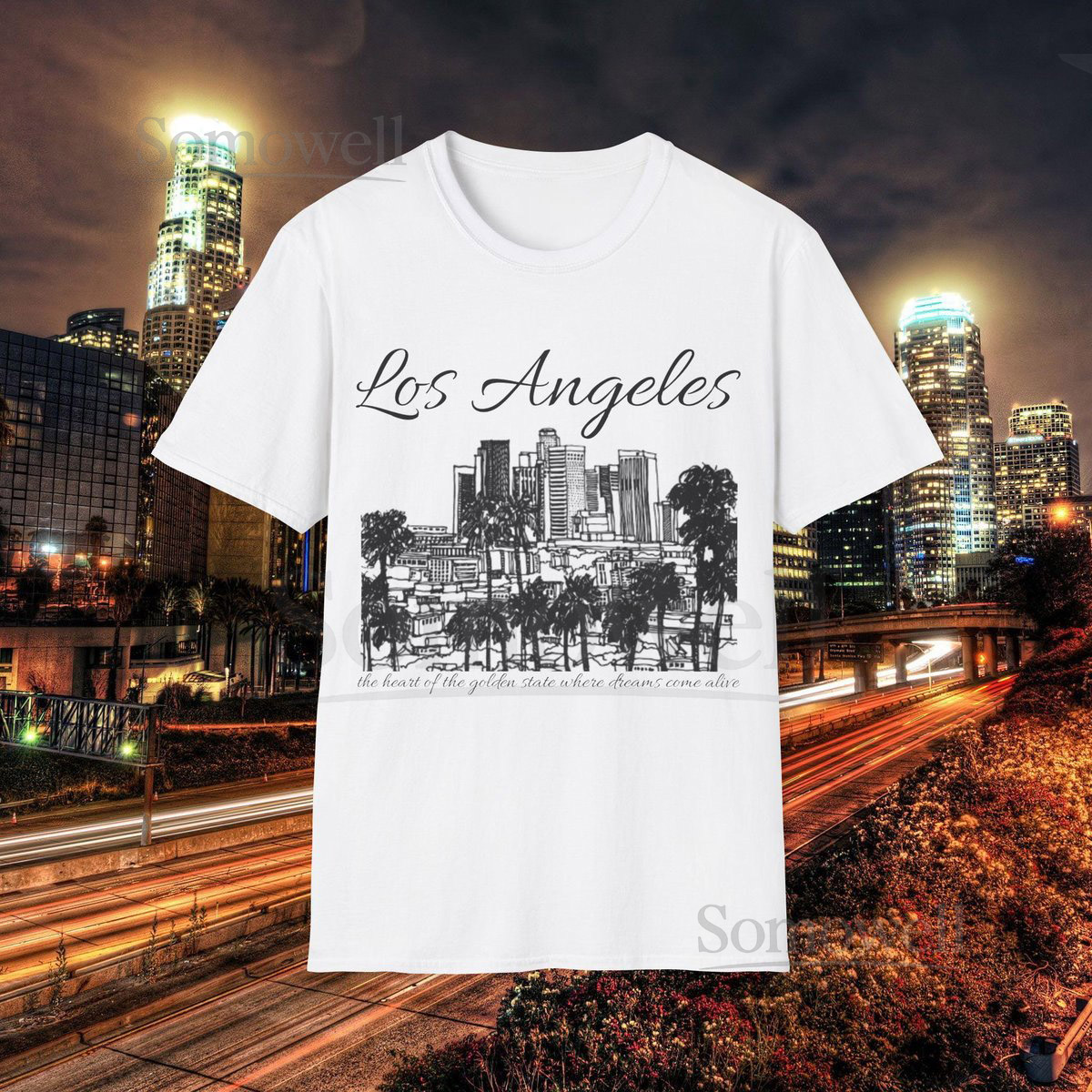 Los Angeles Vintage Style Graphic T-shirt Unisex Casual Streetwear Perfect for Travel Daywear Gift_318