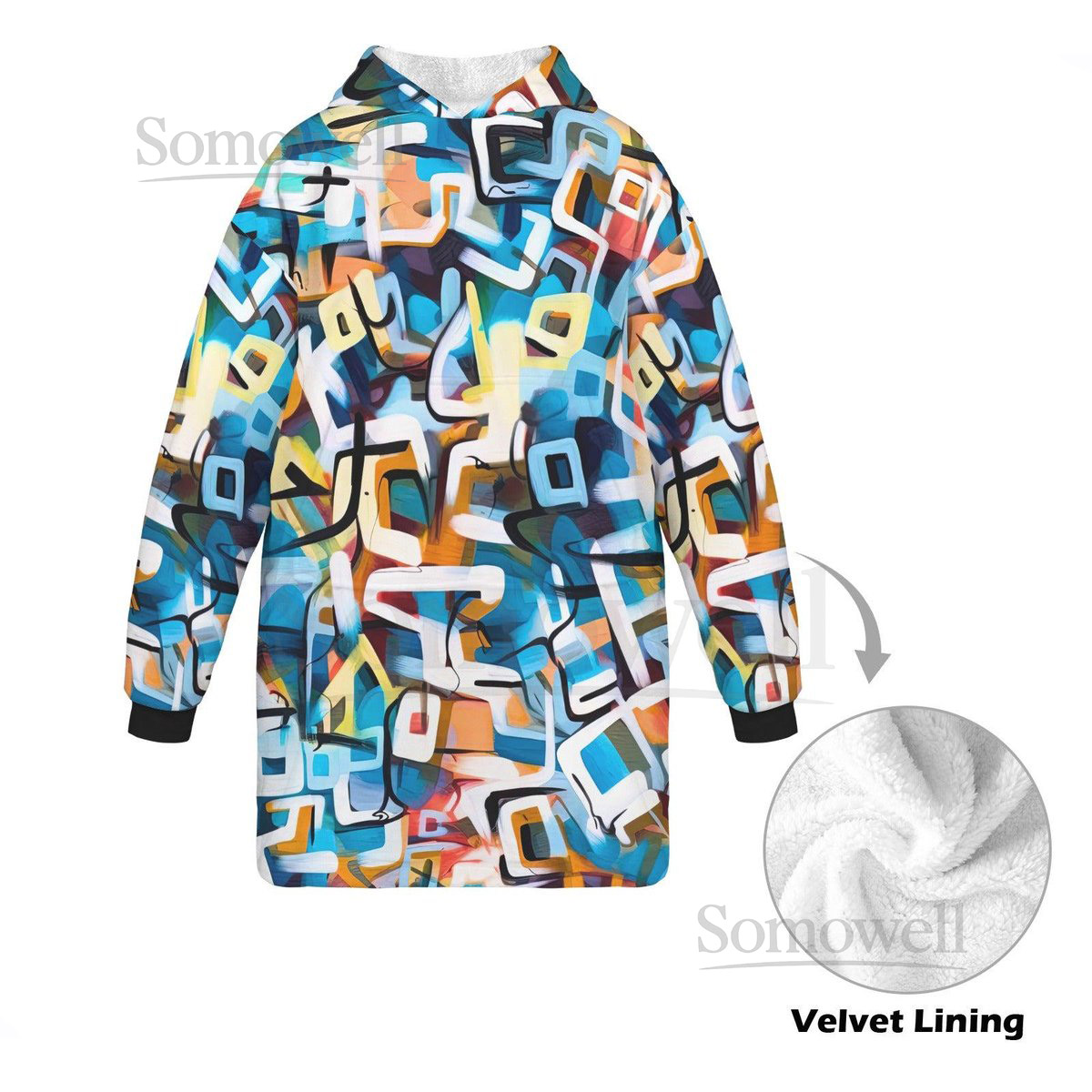 Basketball Blanket Hoodie -Wearable Oversized Hooded Pullover with Warm Sherpa Fleece Lining Loungewear Gift quotOne Stopquot Blue by Duntalk_7