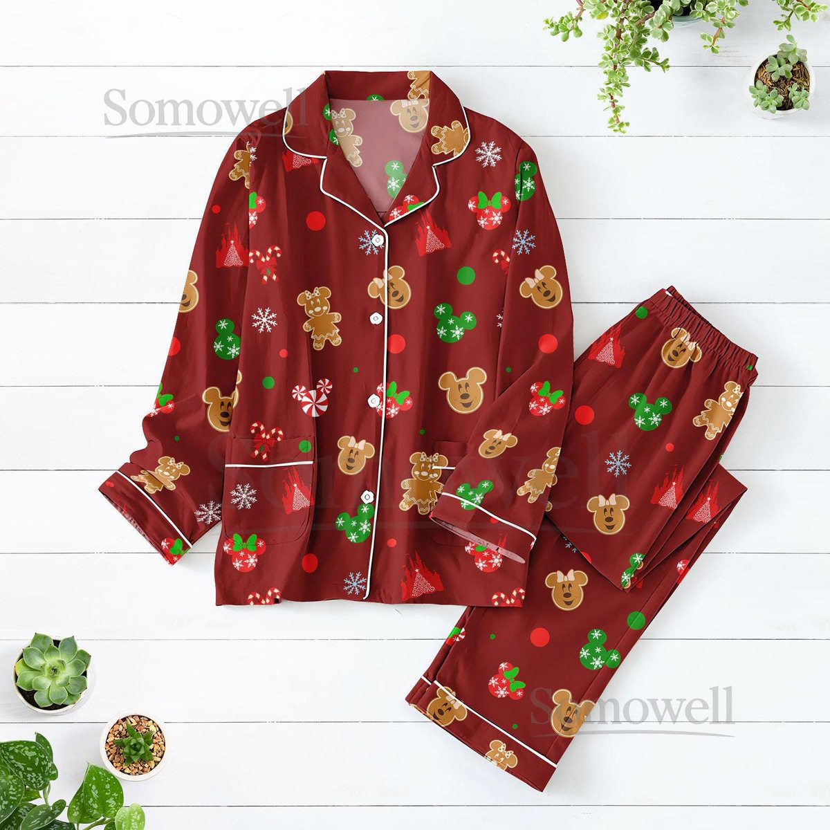 Mickey Mouse Christmas Pajamas Set Gingerbread Candies Holiday Pajamas Family Merry Christmas Loungewear Disney Sleepwear Xmas Gift_47