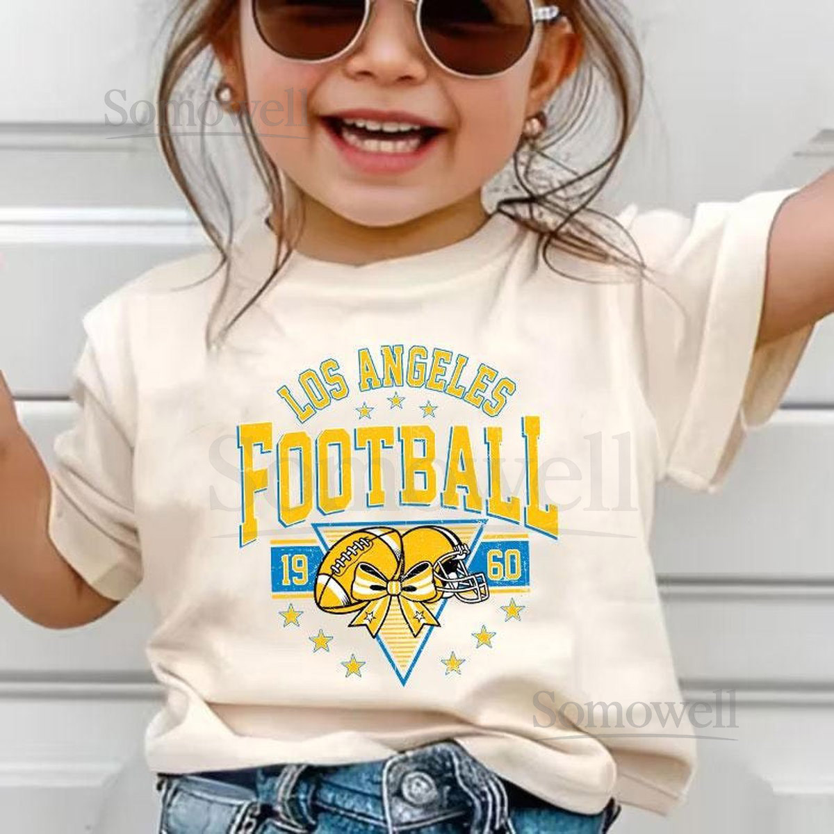 Vintage Los angeles Football Team T-Shirt for Kids and Adults Sporty Casual Tee with Bold Design and Comfortable Fit for Game Day Gift Fan_818