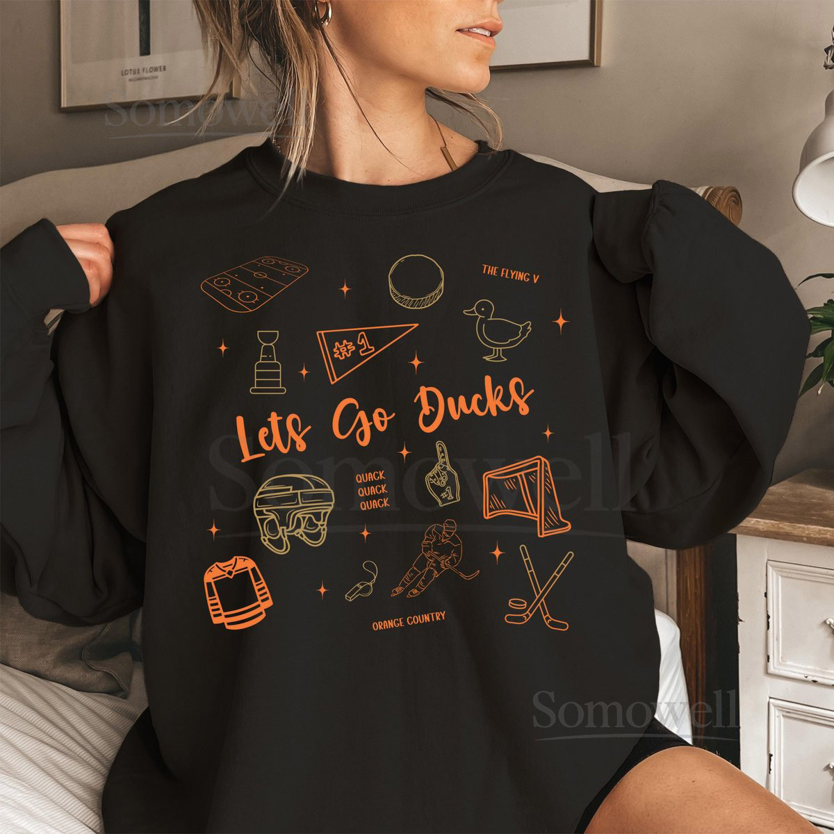 Anaheim Hockey Doodle Sweatshirt Anaheim Ducks Lets Go Ducks Shirt NHL Sweatshirt NHL Shirt Ducks Sweatshirt Game Day Shirt Stanley Cup_20