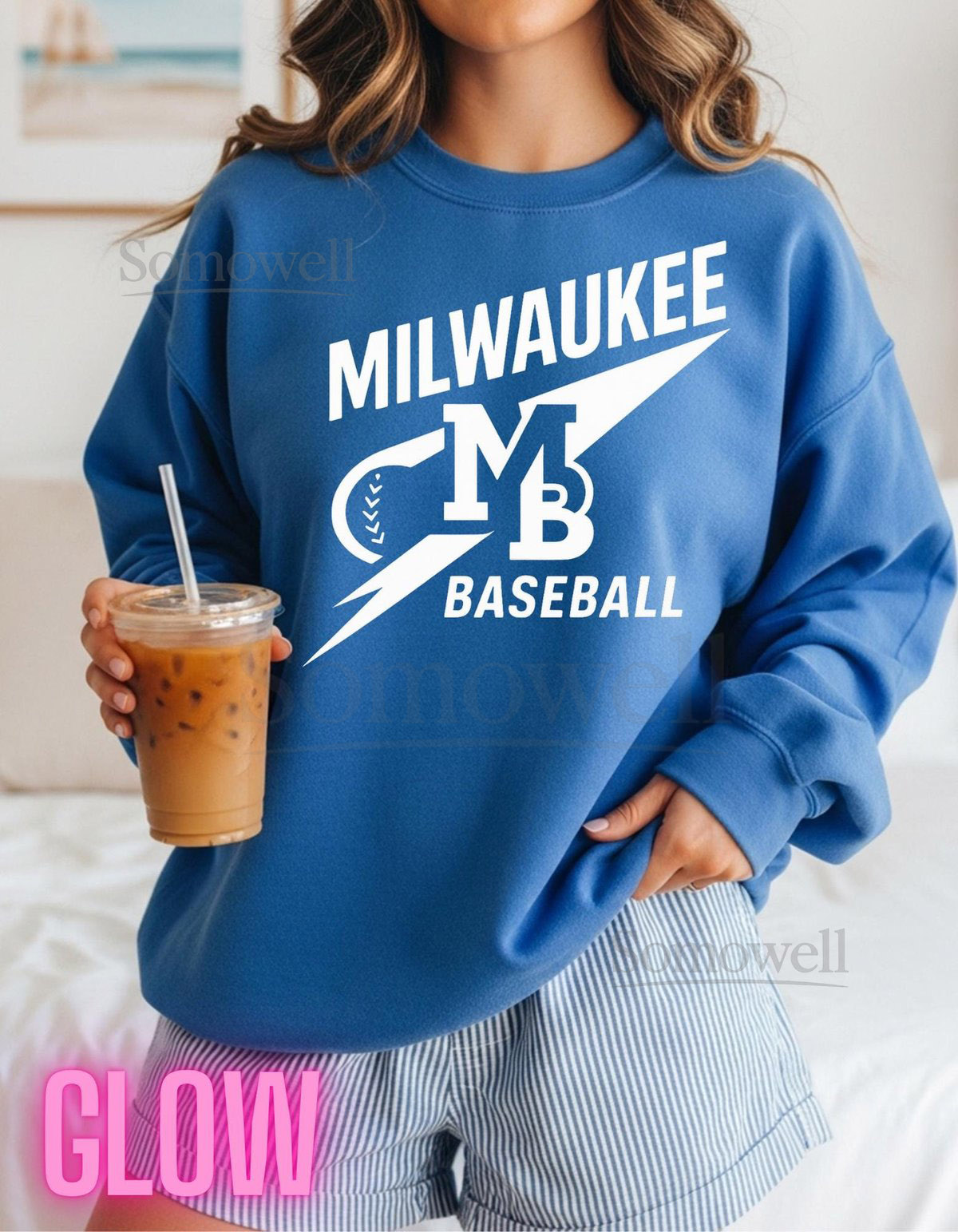Milwaukee Baseball Sweatshirt 100 Cotton Retro Script Tee Unisex S-3XL_688