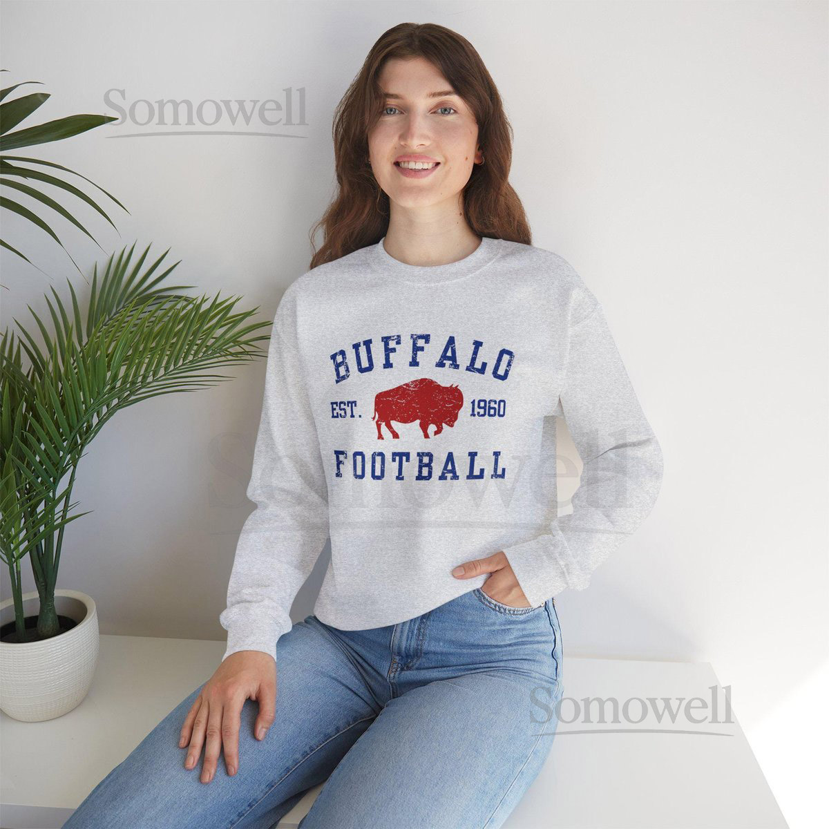 Buffalo Football Sweatshirt Vintage Style Crewneck Go Bills_290