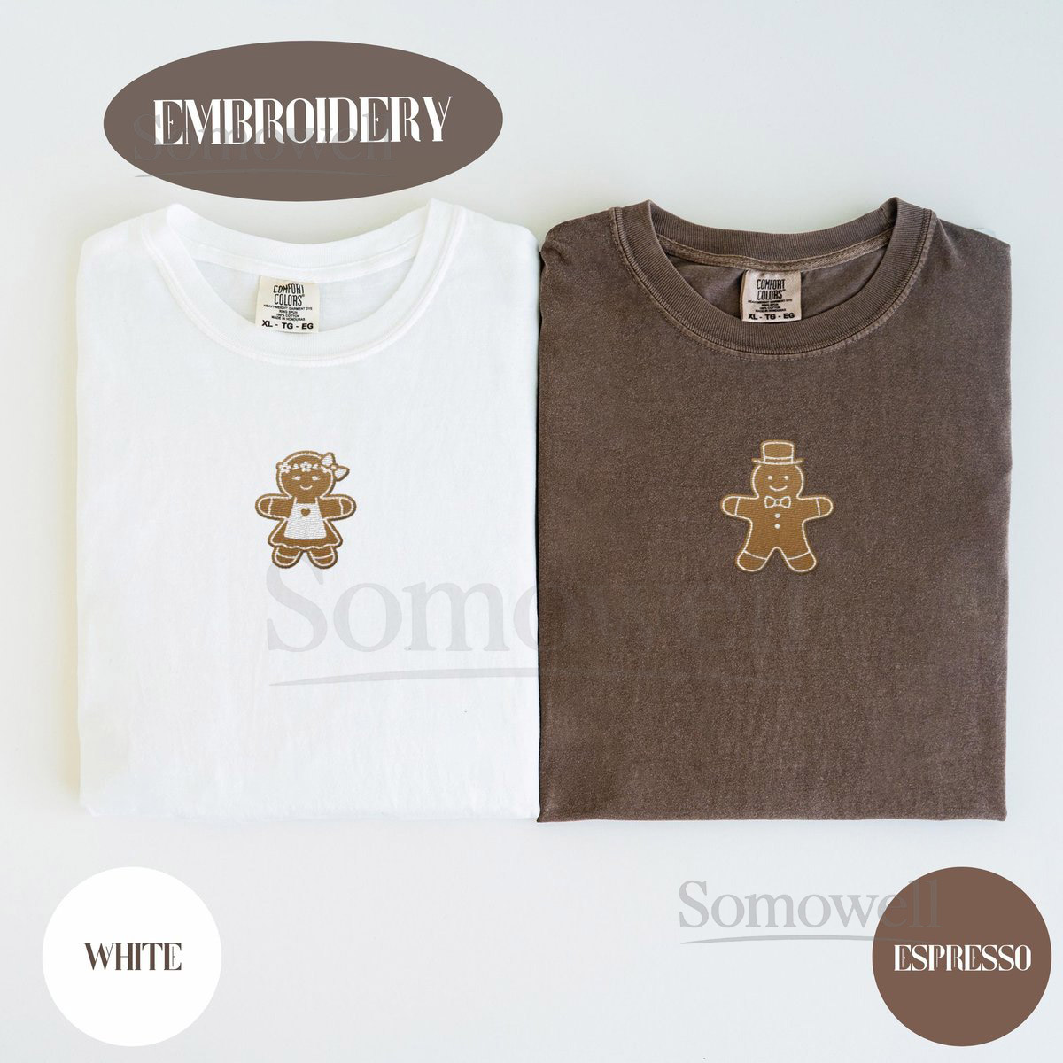 Embroidered Couples Matching Gingerbread Shirt Christmas Cookies Shirt Gingerbread Mama Dada Shirt Christmas Family Christmas Couple_60