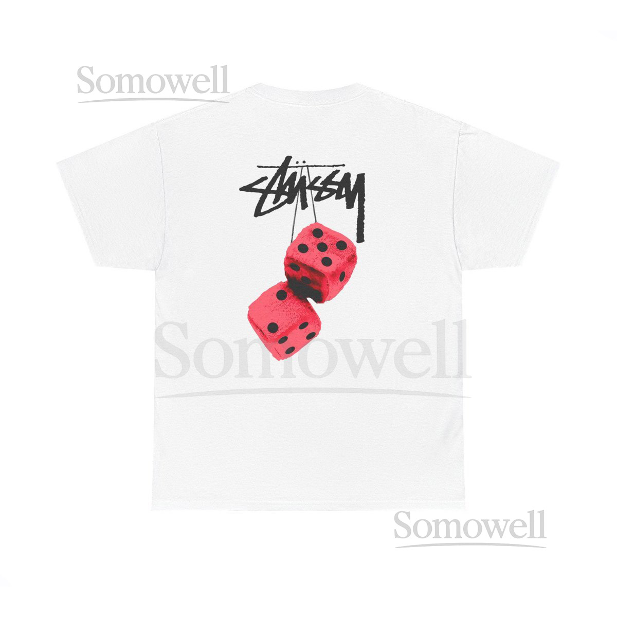 Stüssy Graphic Tee - Red Dice Design Retro Streetwear_390