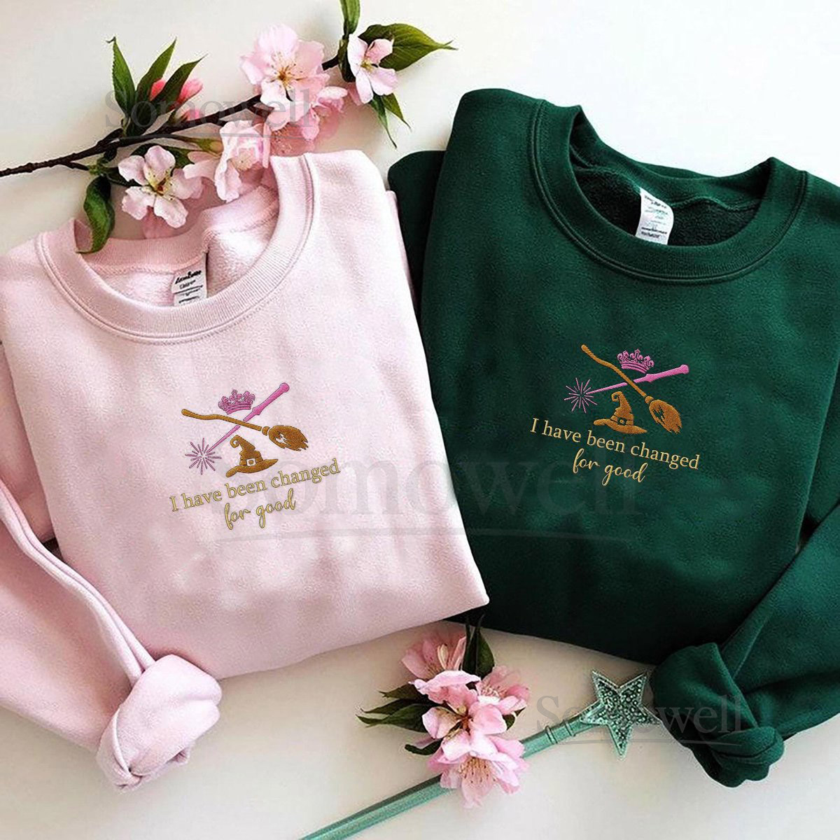 Embroidered Icon Wicked Sweatshirt Aesthetic Wicked Movie ShirtWizard of Oz Inspired Embroidery Changed For Good Defy Gravity Shirt_83