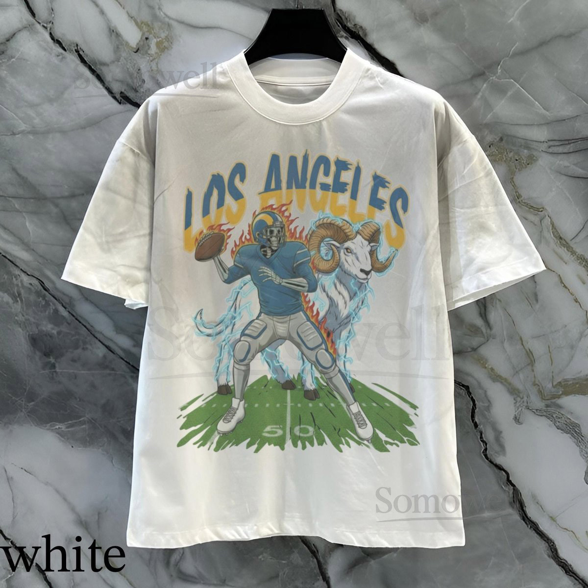 Vintage Los Angeles Football Shirt Comfort Colors Rams Football Tee Retro 90s Game Day T-Shirt Old School Merch_815