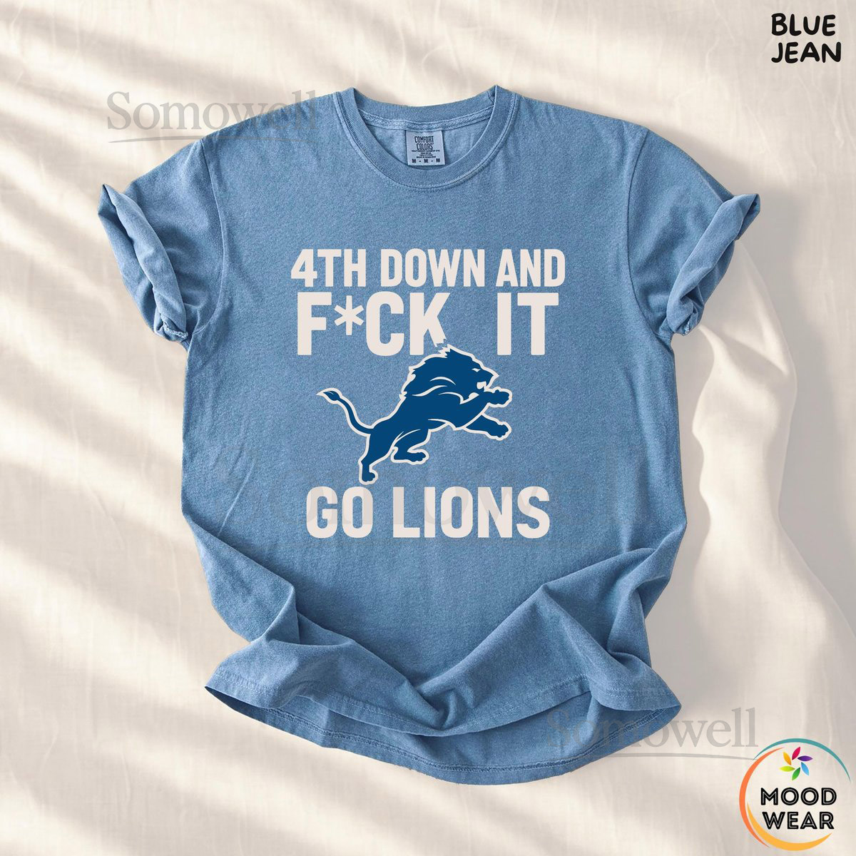4th Down and Fck It Go Lions T-Shirt Comfort Colors Detroit Football Watch Party Sweatshirt Football Fan Tee Detroit Football Spirit Wea_4
