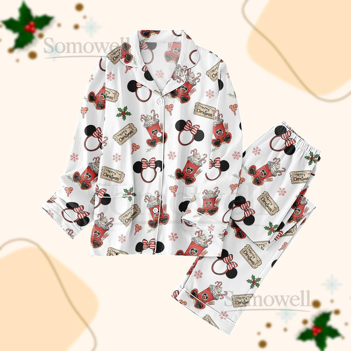 Disney Merry Christmas Pajamas Set Disneyland Holiday Pajamas Mickey and Minnie Pajamas Family Disney Xmas Pajamas Disneyland Gift_27