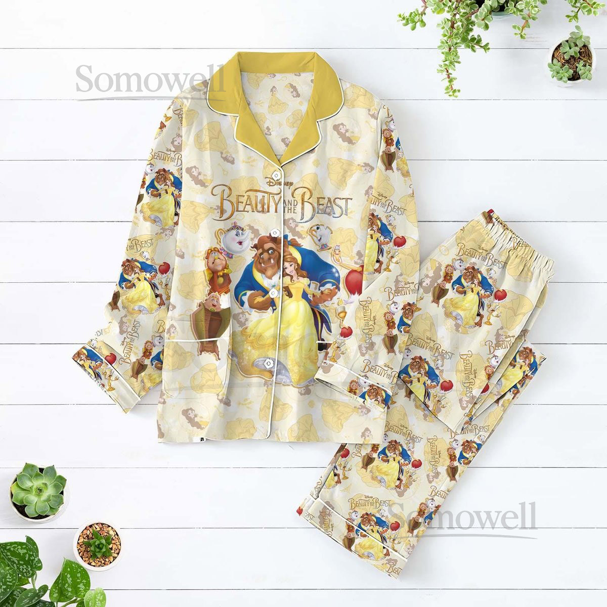 Beauty And The Beast Pajamas Set Princess Belle Holiday Pajamas Beauty Beast Pajamas Disney Belle Women Pajamas Beauty Beast Pj Set_2
