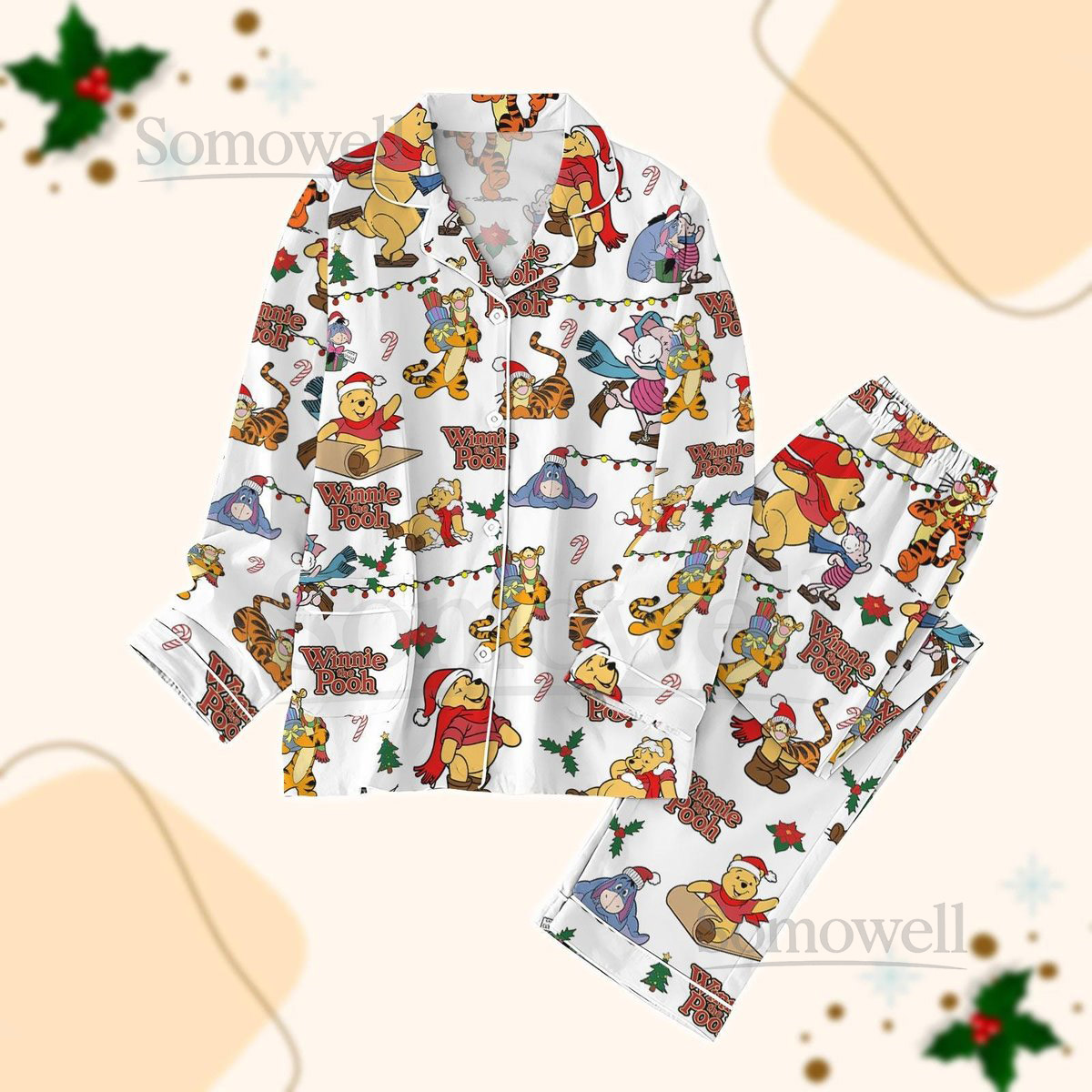 Winnie The Pooh Christmas Pajamas Set Pooh And Friends Women Pajamas Disneyland Xmas Pajamas Disney Xmas Sleepwear Cartoon Gifts_61