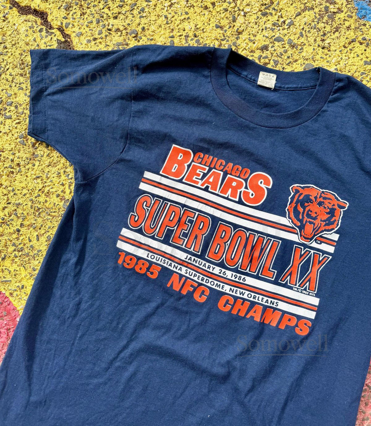Vintage 1986 Chicago Bears Super Bowl XX 20 NFL Football 80s Graphic Shirt Usa Size XSS_886
