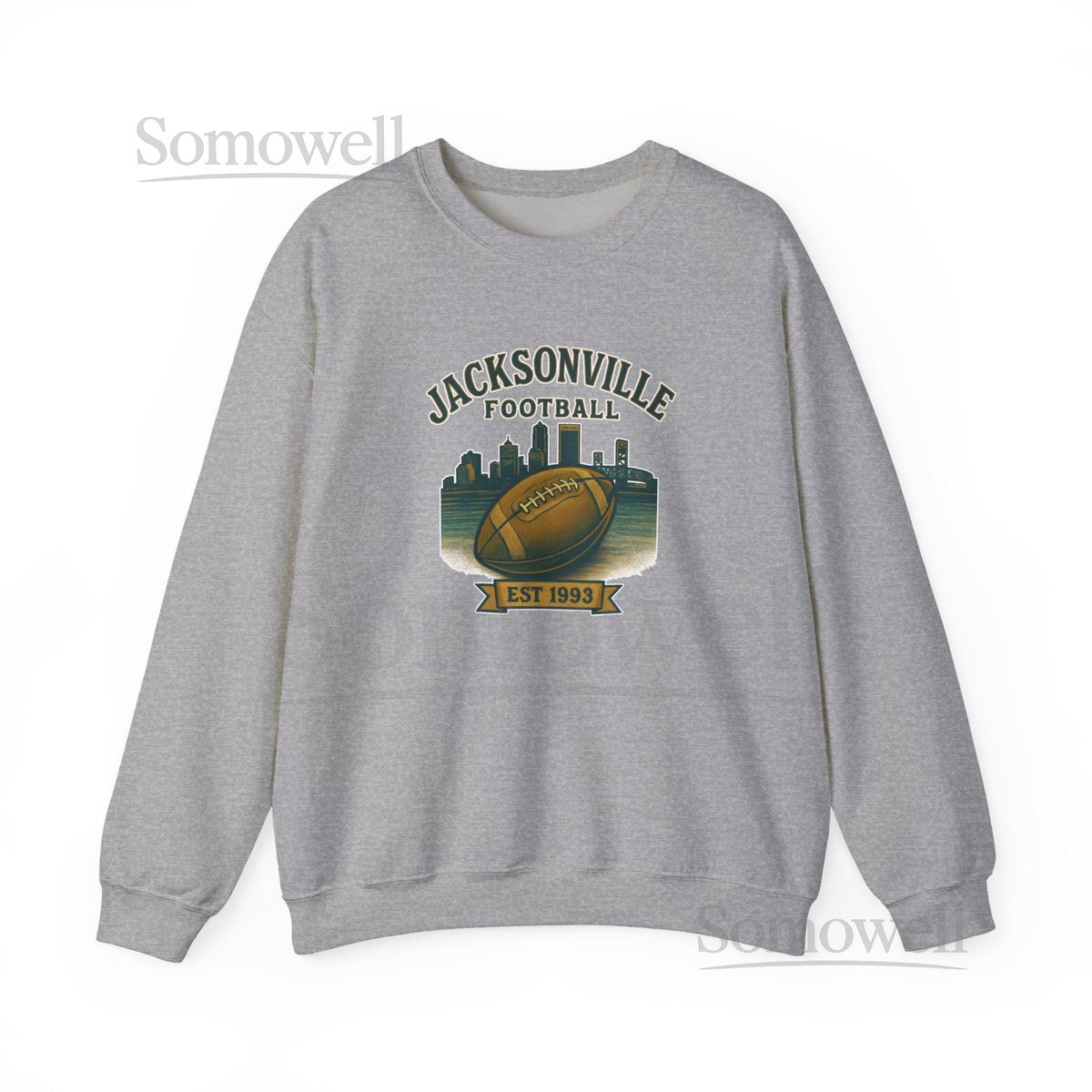 Jacksonville Jaguars Football Sweatshirt NFL Crewnec_654