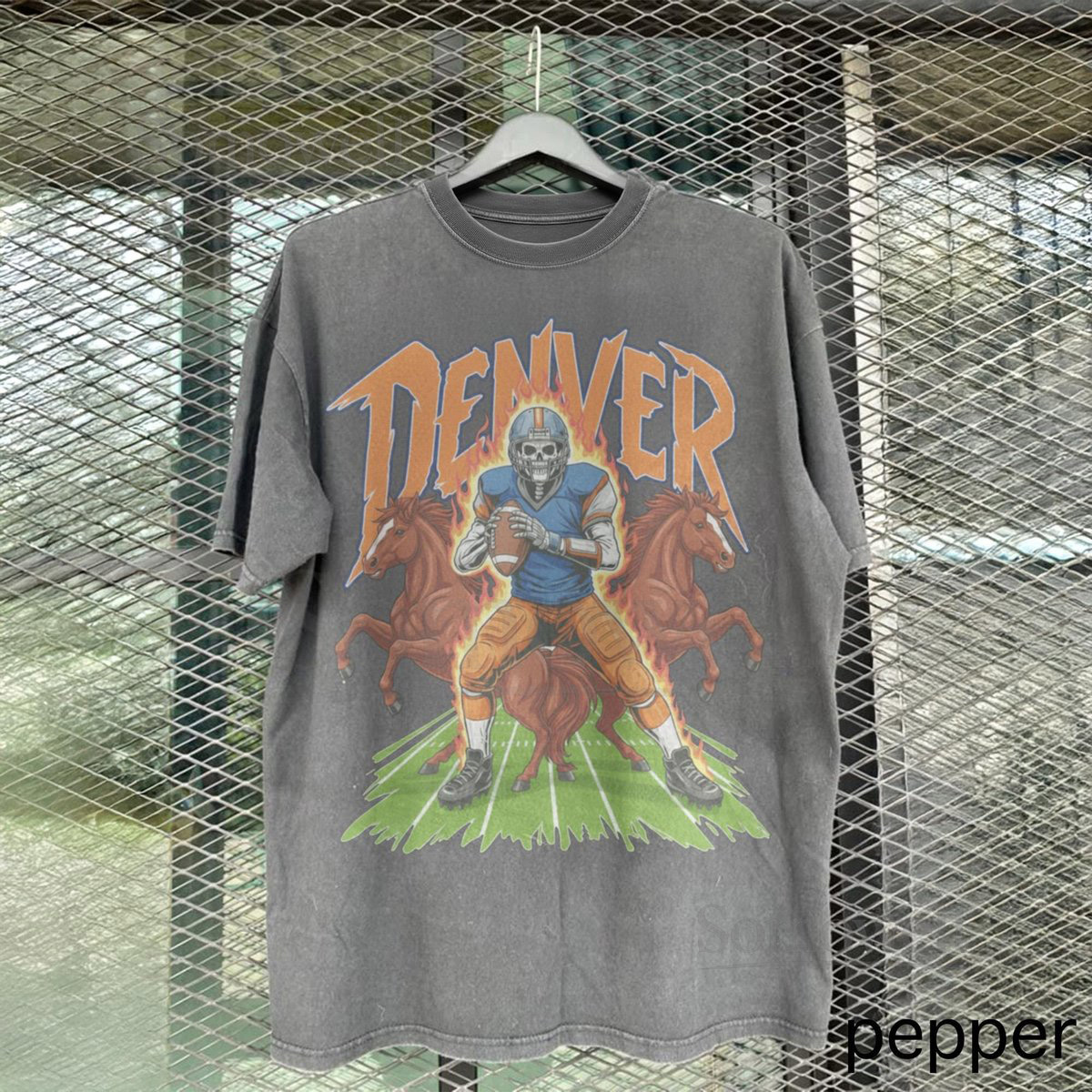 Retro Denver Football Shirt Comfort Colors Broncos Football Tee Vintage 90s Game Day T-Shirt Old School Merch_440