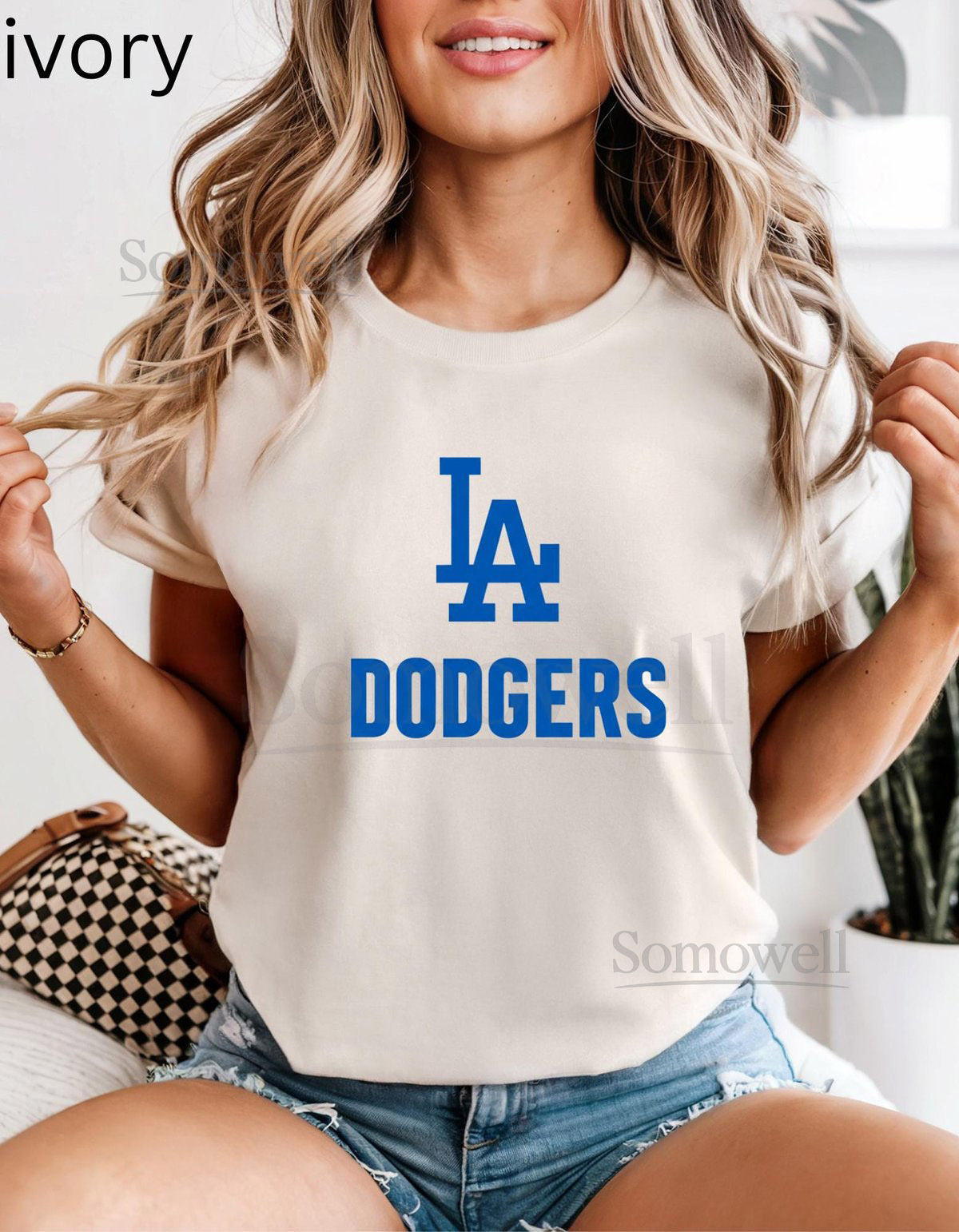 Dodgers Baseball T-Shirt Retro LA Comfort Colors Cotton Tee_305