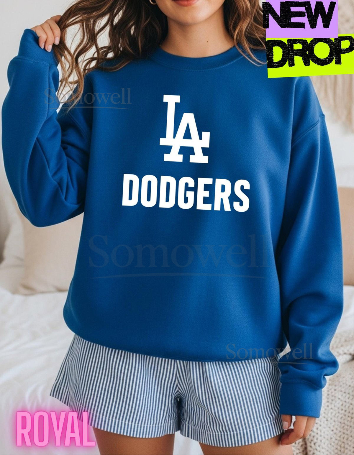 Dodgers Retro Sweatshirt 100 Cotton Vintage Baseball Graphic Unisex S-3XL_353