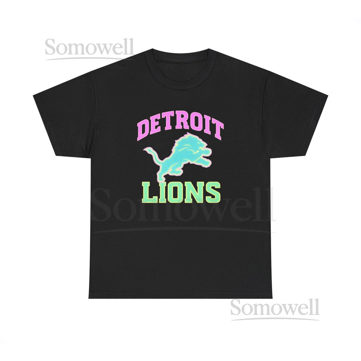 Neon Detroit Lions T-Shirt NFL Football Tee_608