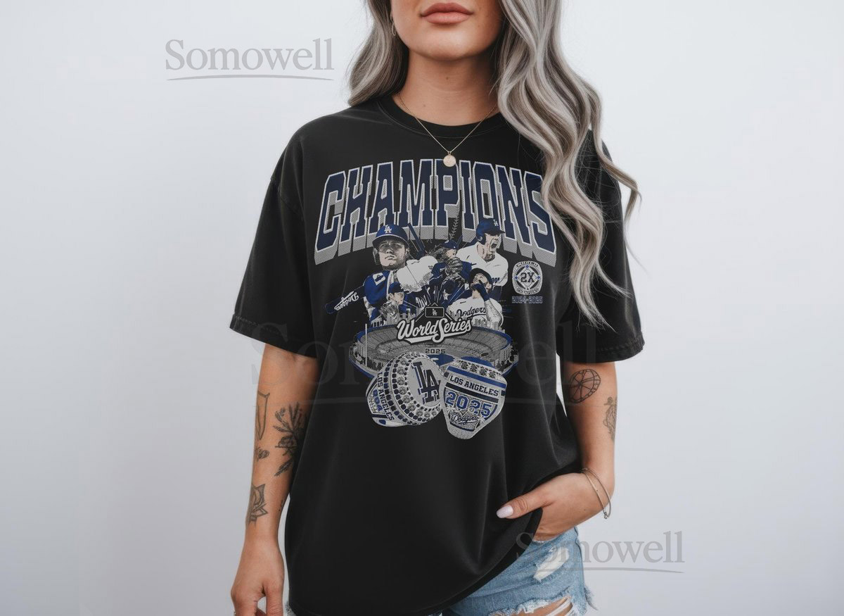 Dodgers Baseball World Series Shirt LA baseball Fan Gift Dodgers Baseball Lover Shirt Retro LA Shirt Back to Back Champions T-shirt_309