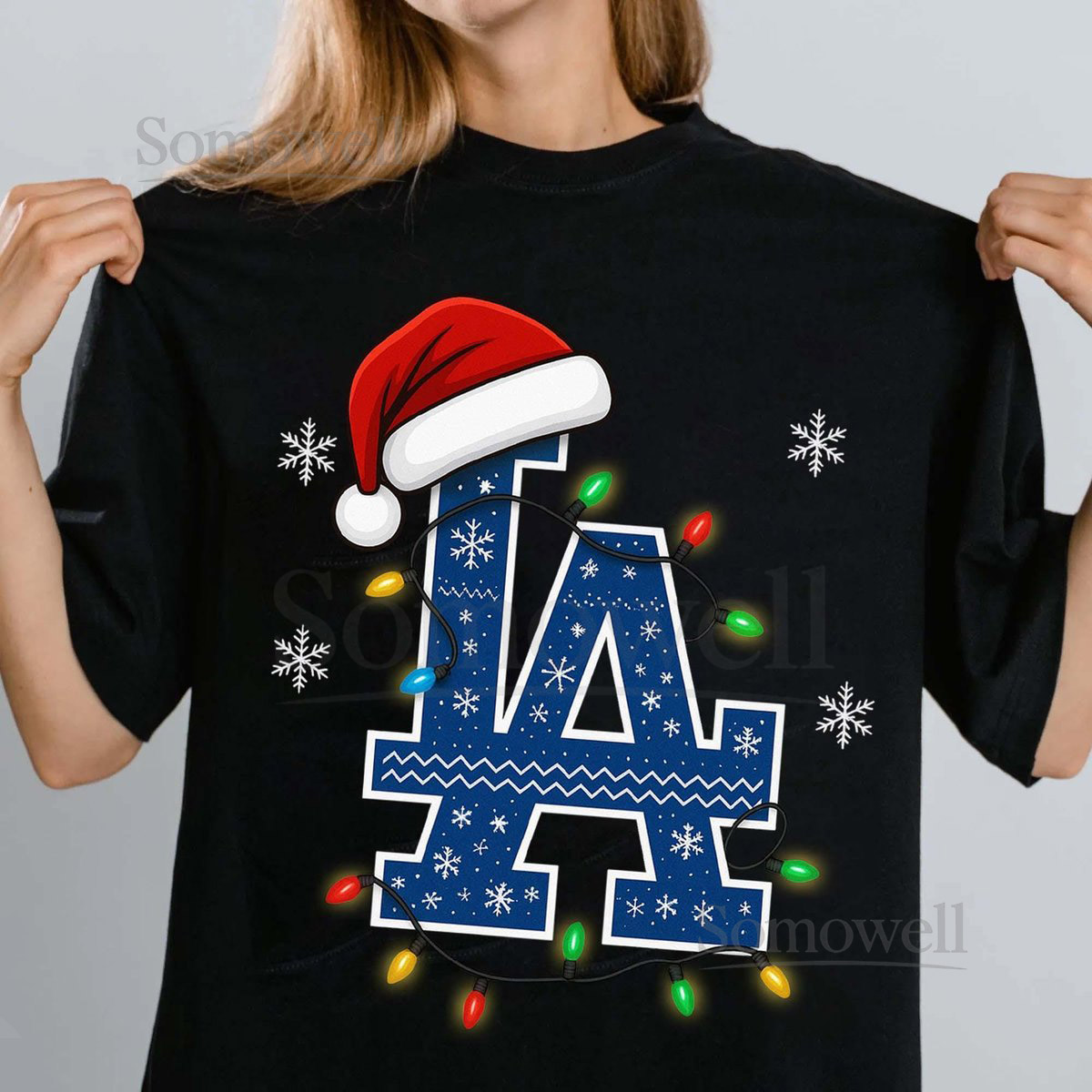 Christmas Light Blub LA Baseball Champs Shirt Adult and Youth Xmas Shirt World Series 2025 Shirts Baseball Christmas Tee Family Xmas_209