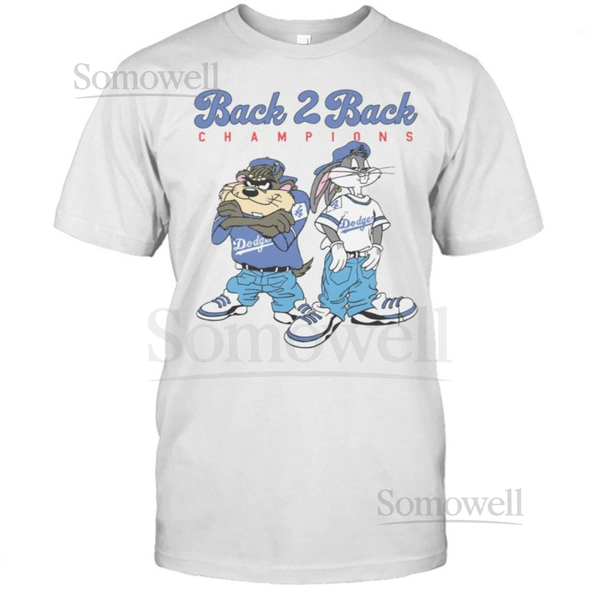 Looney Tunes Dodgers Back 2 Back Champions 2025 Trending Shirt Funny Cartoon Sports Tee Vintage Parody T Shirt Fan Gift_582