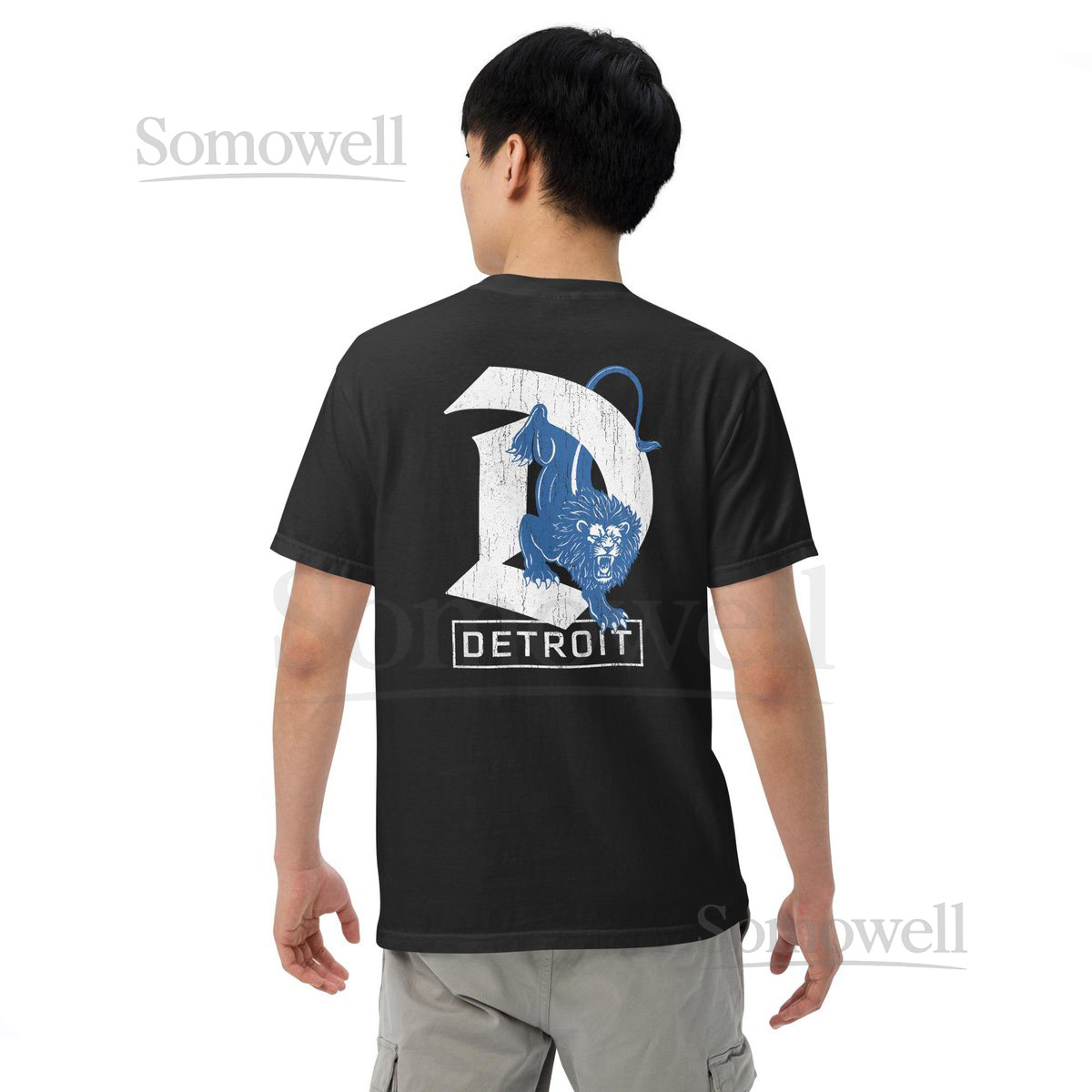 Detroit Lions Detroit D Vintage Tattoo Style Comfort Colors Unisex garment-dyed Tee_211