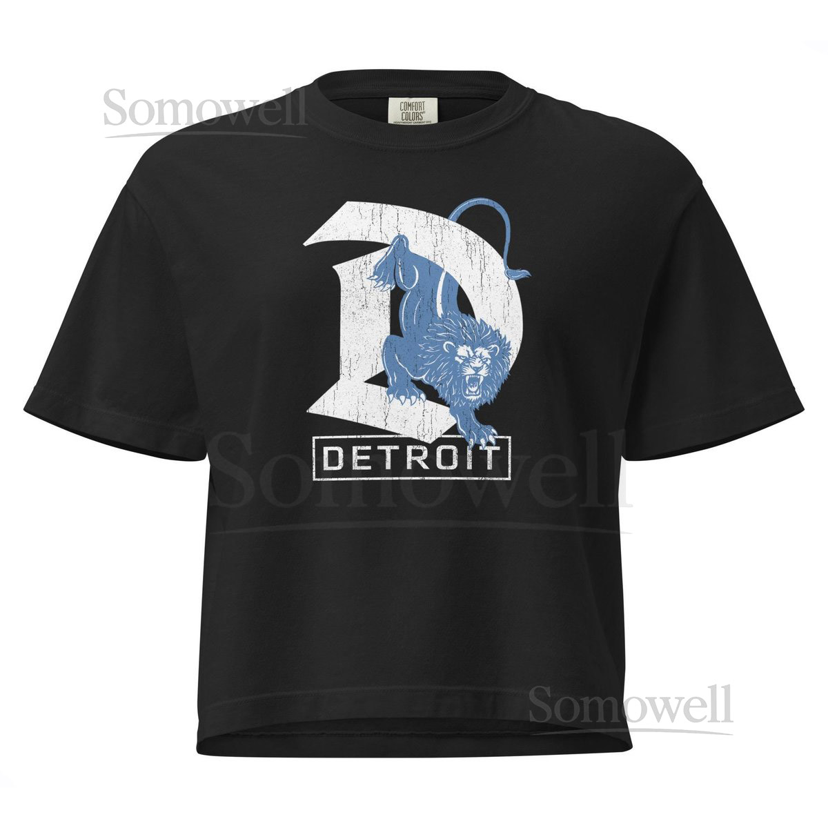 Detroit Lions Detroit D Womens heavyweight boxy tee_212