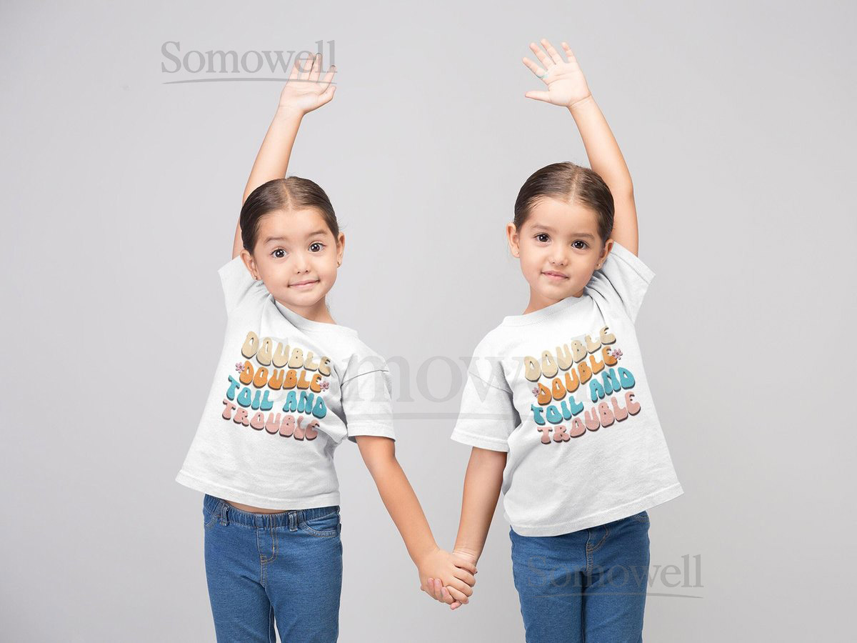 Twin Birthday Shirt Double Trouble Design Toddler Sizes_820