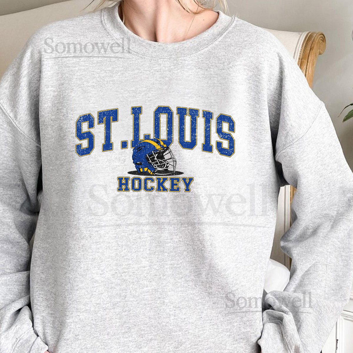 St Louis Hockey Sweatshirt Retro Style Crewneck_497