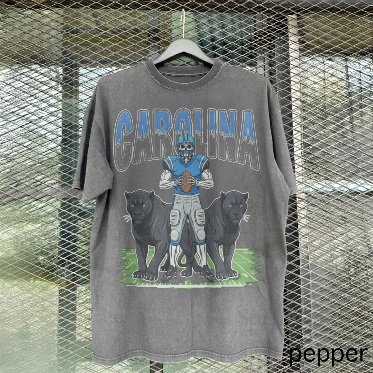 Vintage Carolina Football Shirt Comfort Colors Panthers Football Tee Retro 90s Game Day T-Shirt Old School Merch_1023