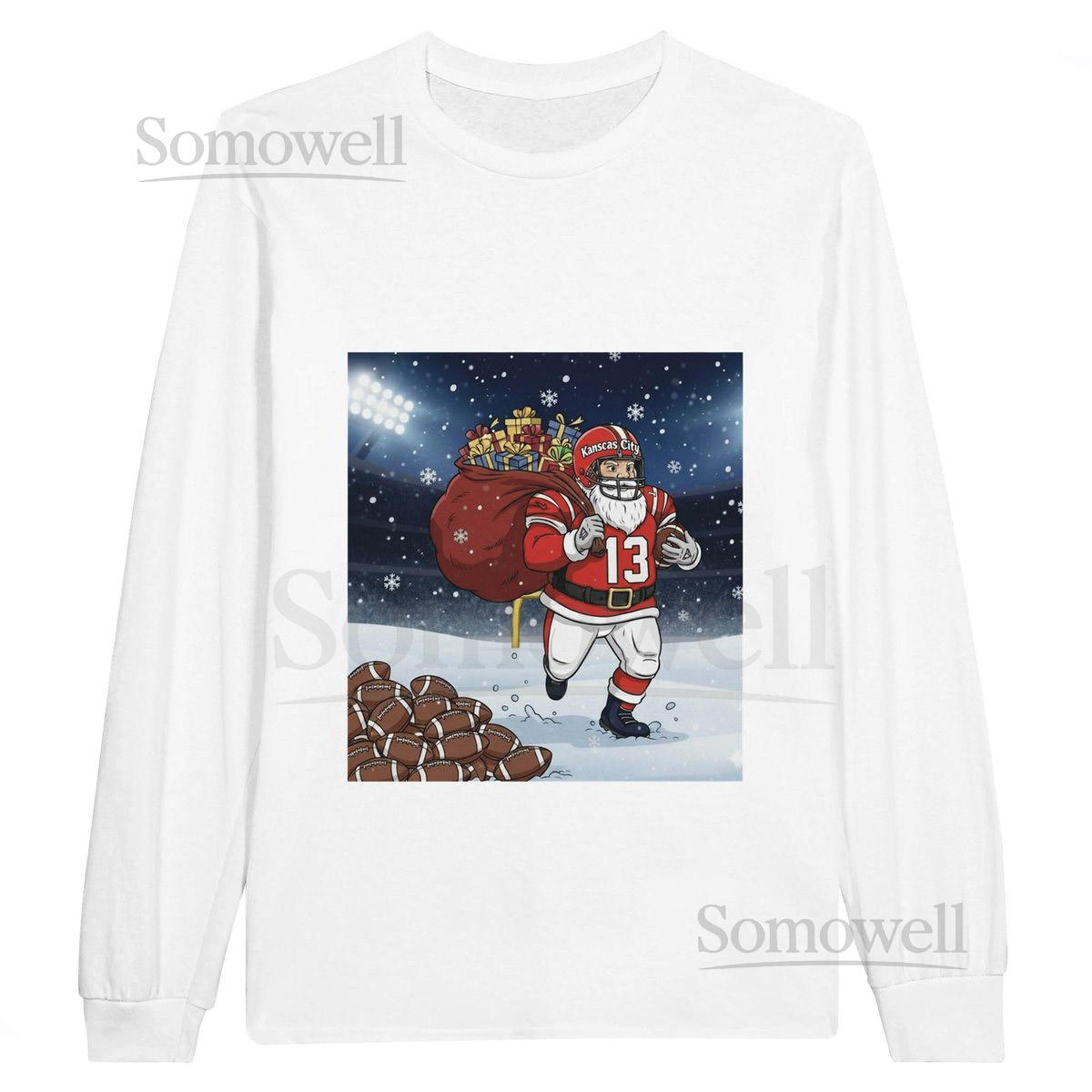 Kansas City Santa's Favorite Christmas Football City T-Shirt - Unisex Long Sleeve Gift for Fans_382