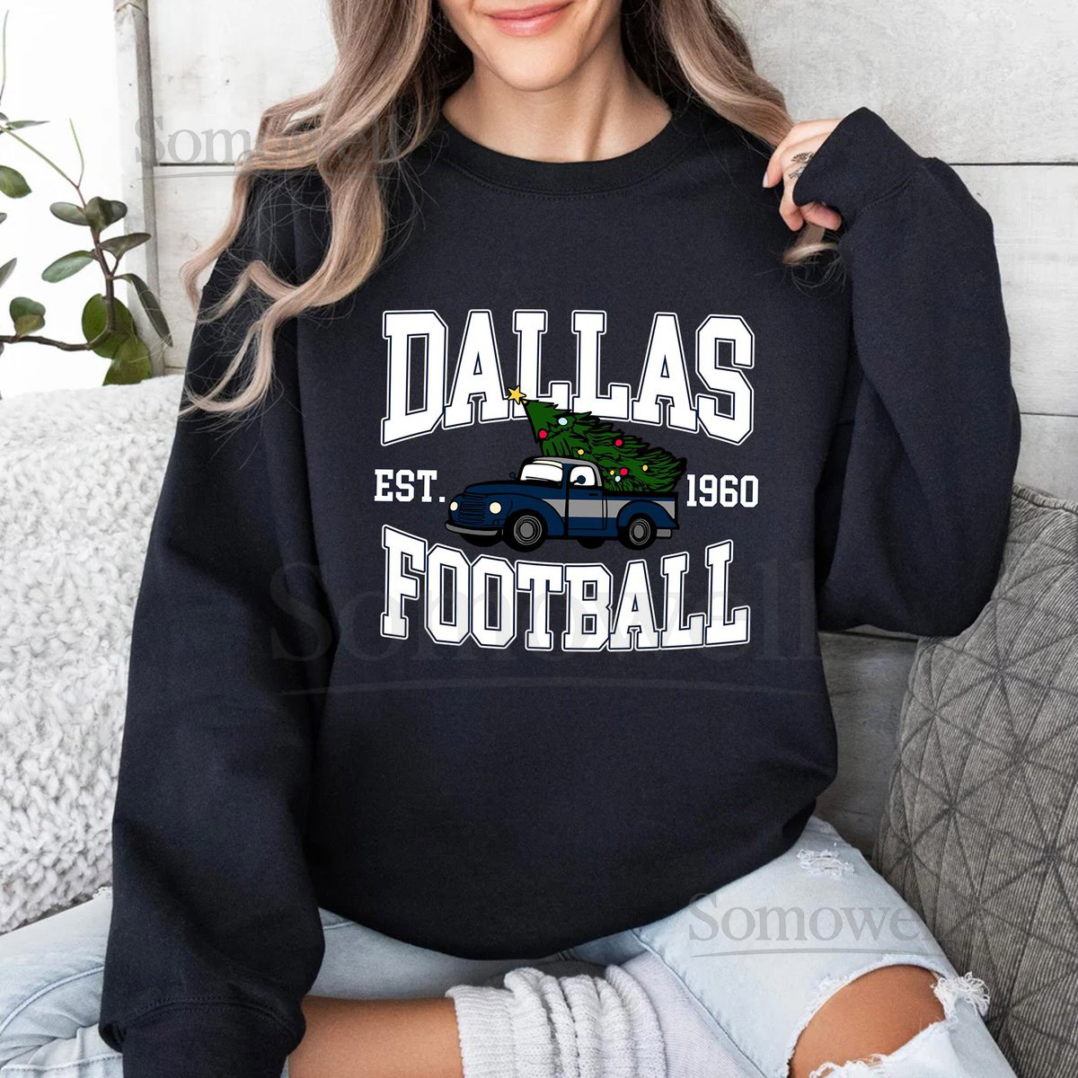 Dallas Football Sweatshirt Vintage Truck Christmas Tree Shirt Design Holiday Sports Fan Gift Shirt_241