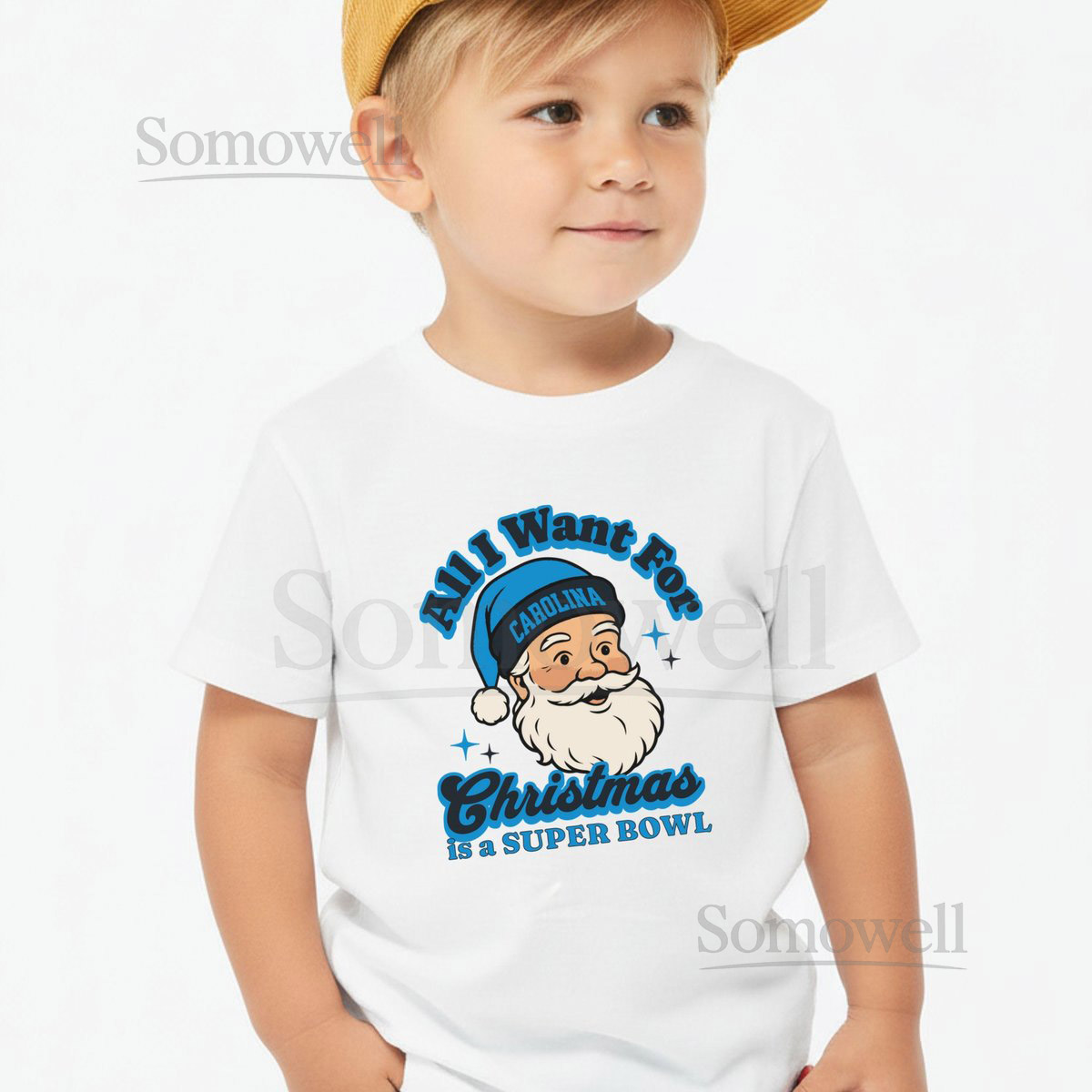 Carolina Football All I Want For Christmas Is A Super Bowl TShirt Toddler Retro Panther Tee Holiday Santa Football Fan Shirt Game Day Top_314