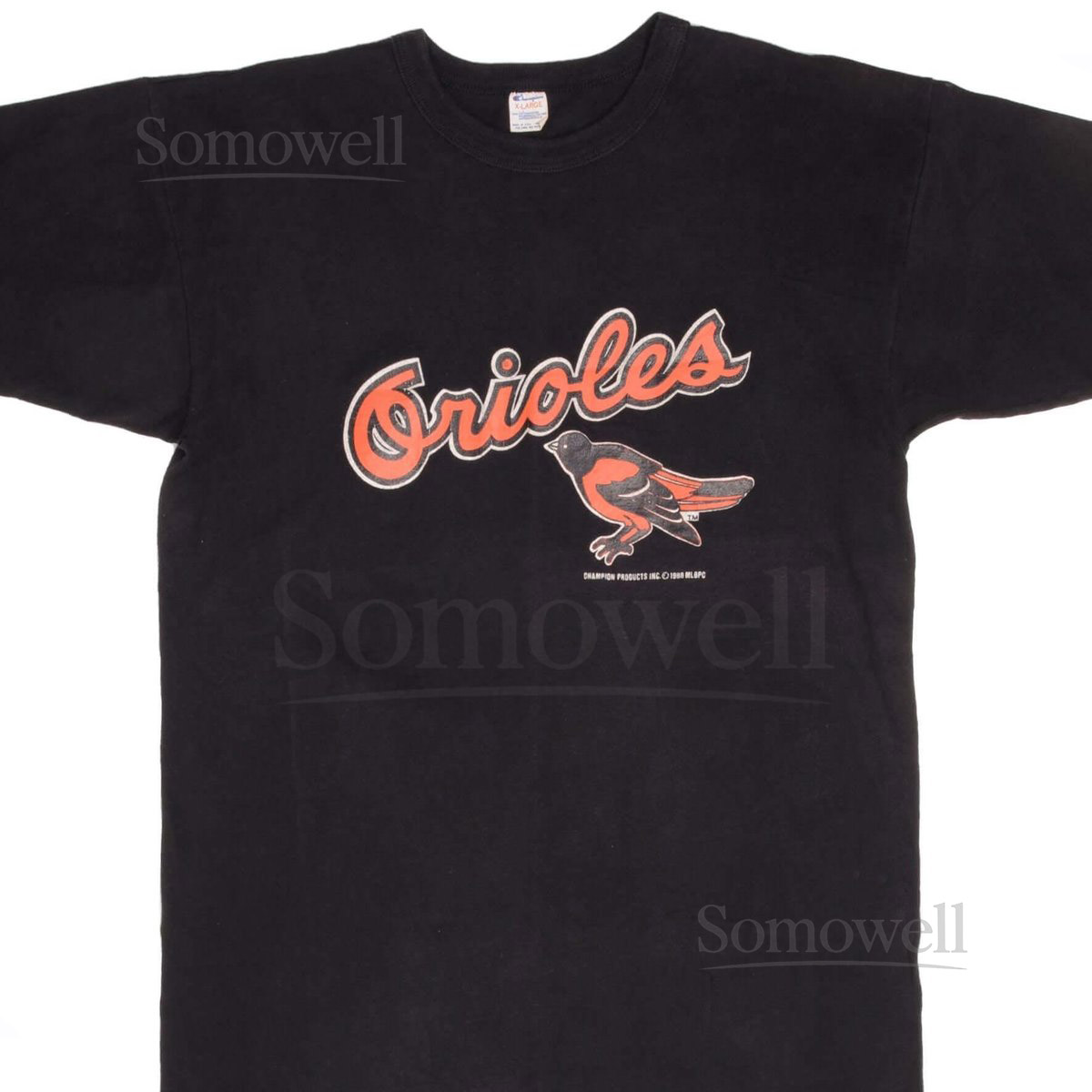 Vintage champion mlb baltimore orioles tee shirt 1988 large made usa_686