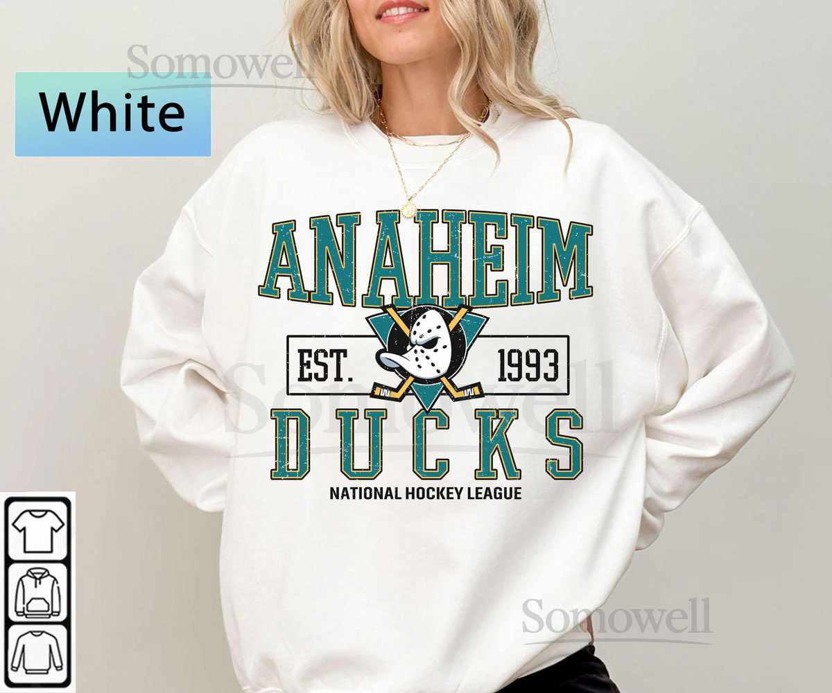 Anaheim Duck Sweatshirt Vintage Anaheim hockey shirt Anaheim Hockey Crewneck Ducks Hockey sweater Hockey Fan gift_11