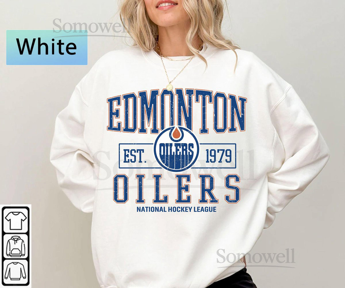 Edmonton Crewneck Vintage Style Edmonton Sweatshirt Edmonton Sweatshirt College Sweatshirt Hockey Fan Gifts Hockey Crewneck_42