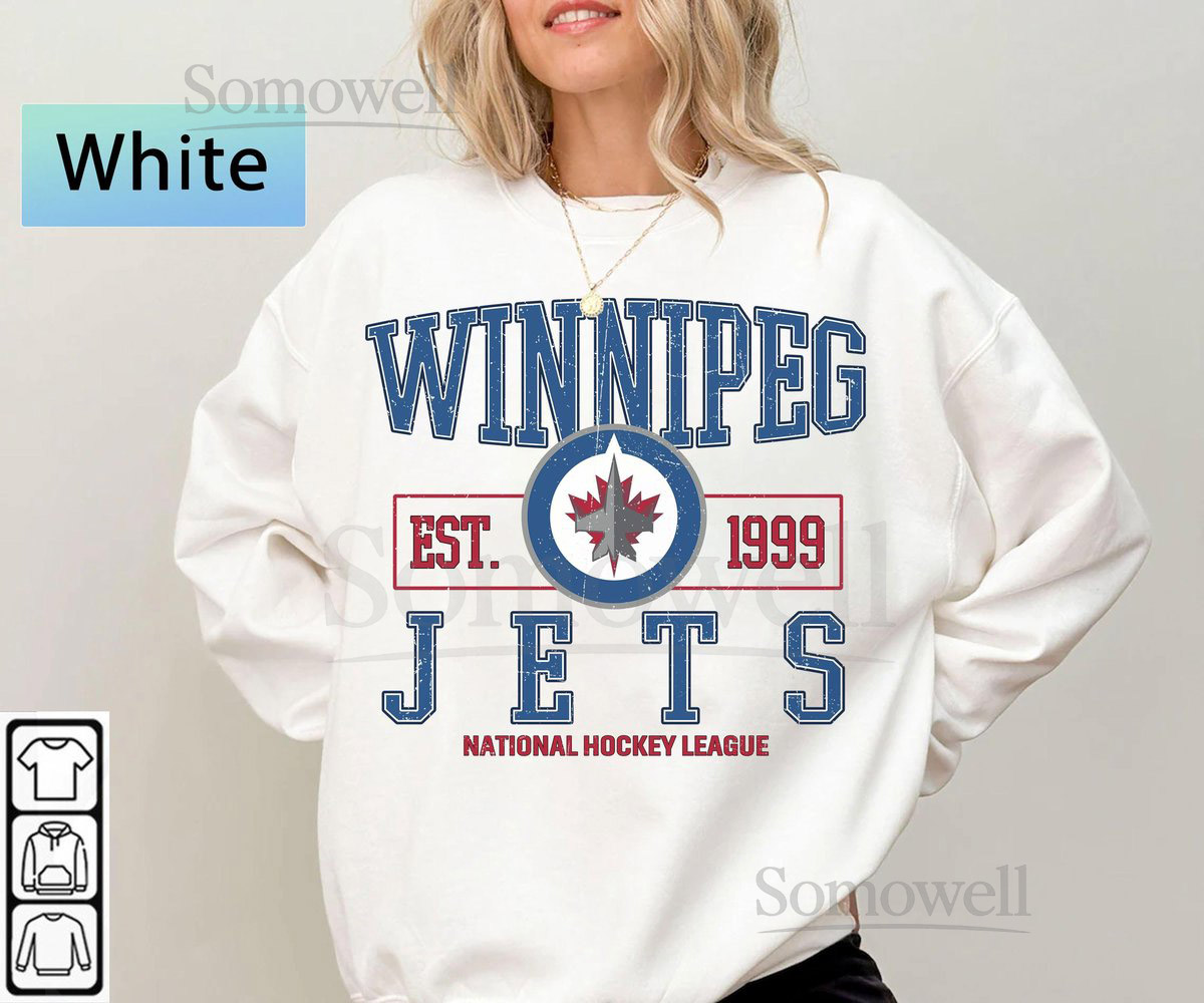 Winnipeg Jets Hockey SweatshirtVintage Graphic TeeHockey Gift For Fan Sweat-TshirtRetro Hoodie_814