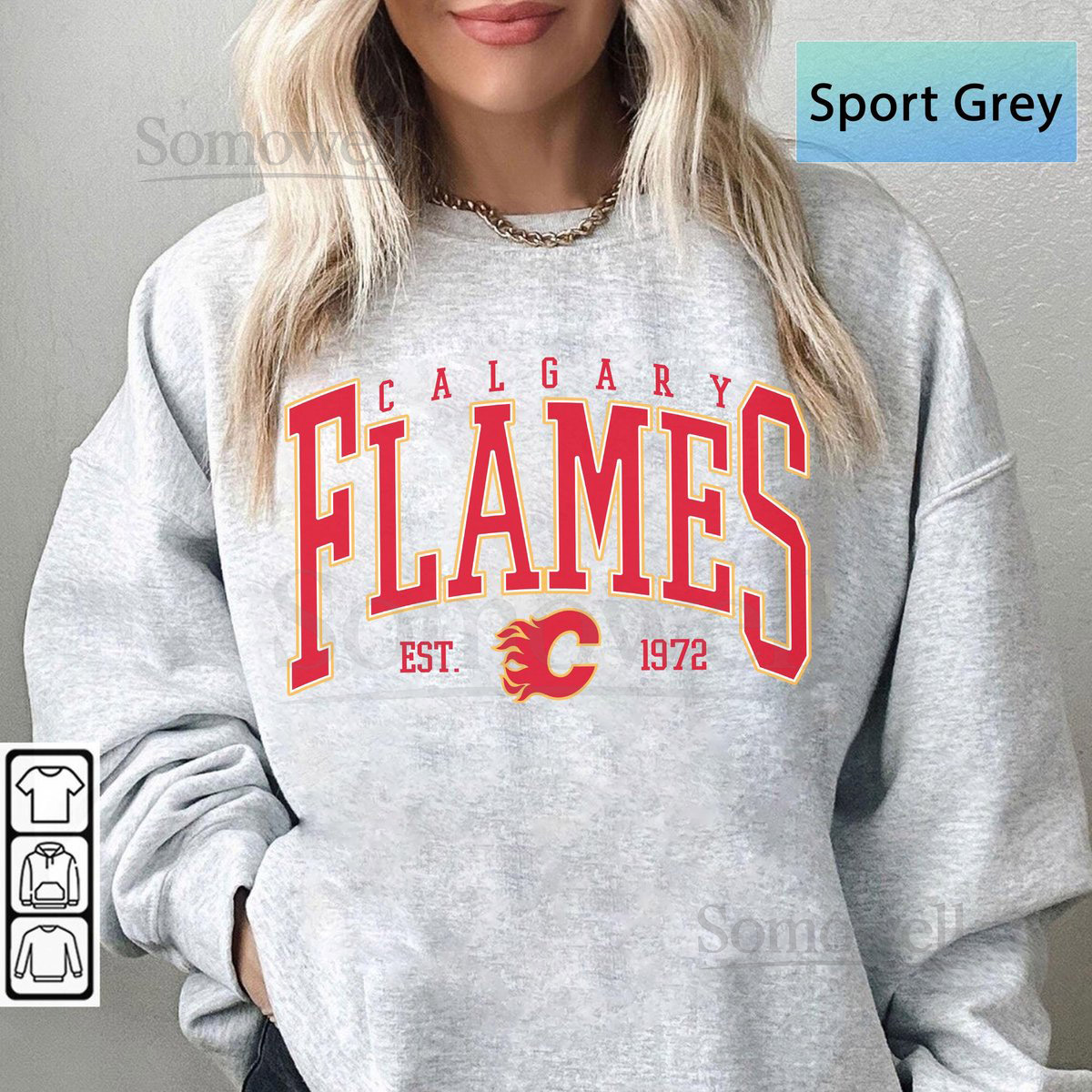 Calgary Flame Sweatshirt Vintage Calgary hockey shirt Calgary Hockey Crewneck Flames Hockey sweater Hockey Fan gift_15