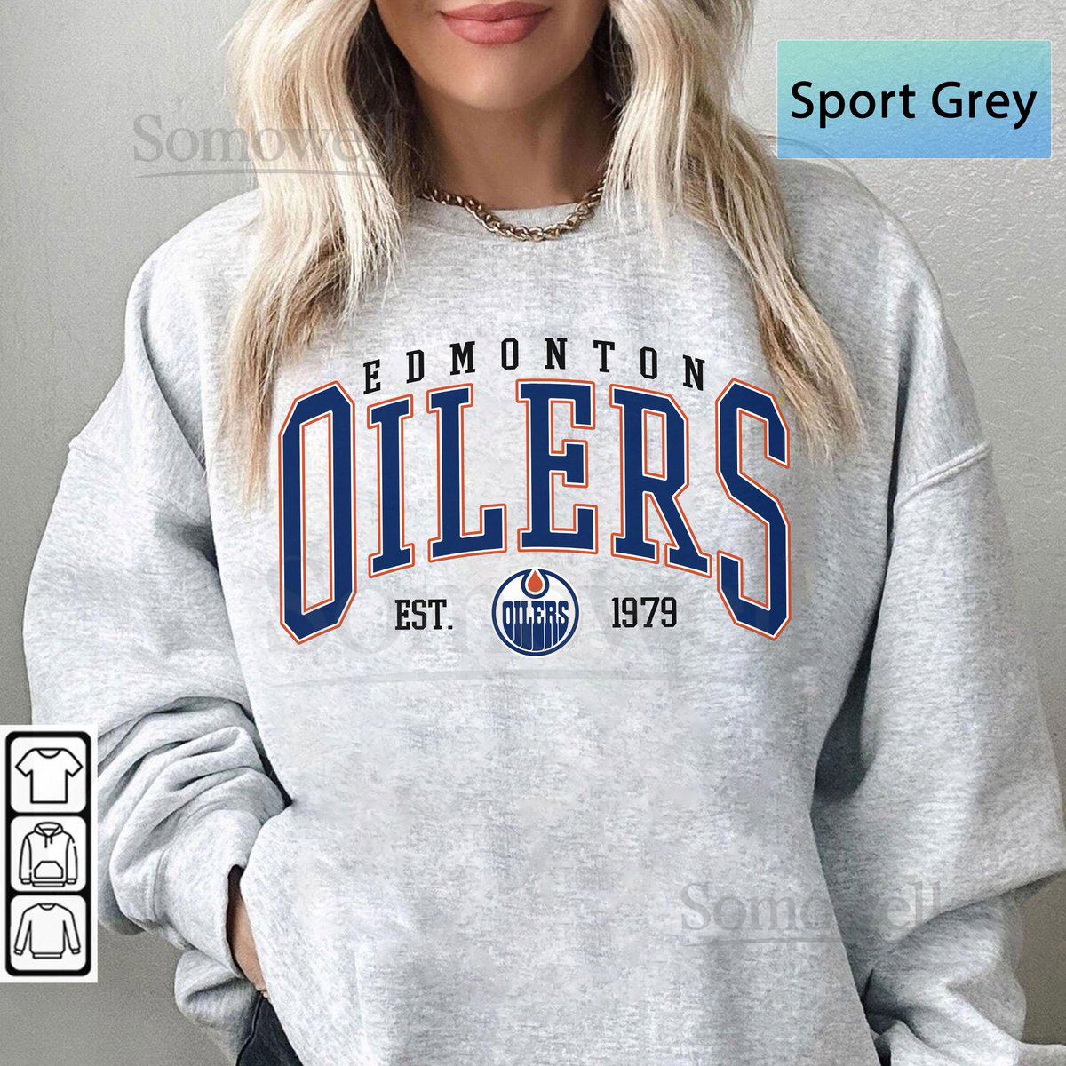 Personalized Edmonton Hockey Sweatshirt Edmonton Oilers crewneck Edmonton Hockey shirt Custom Hockey Shirt Hockey Number Shirt_93