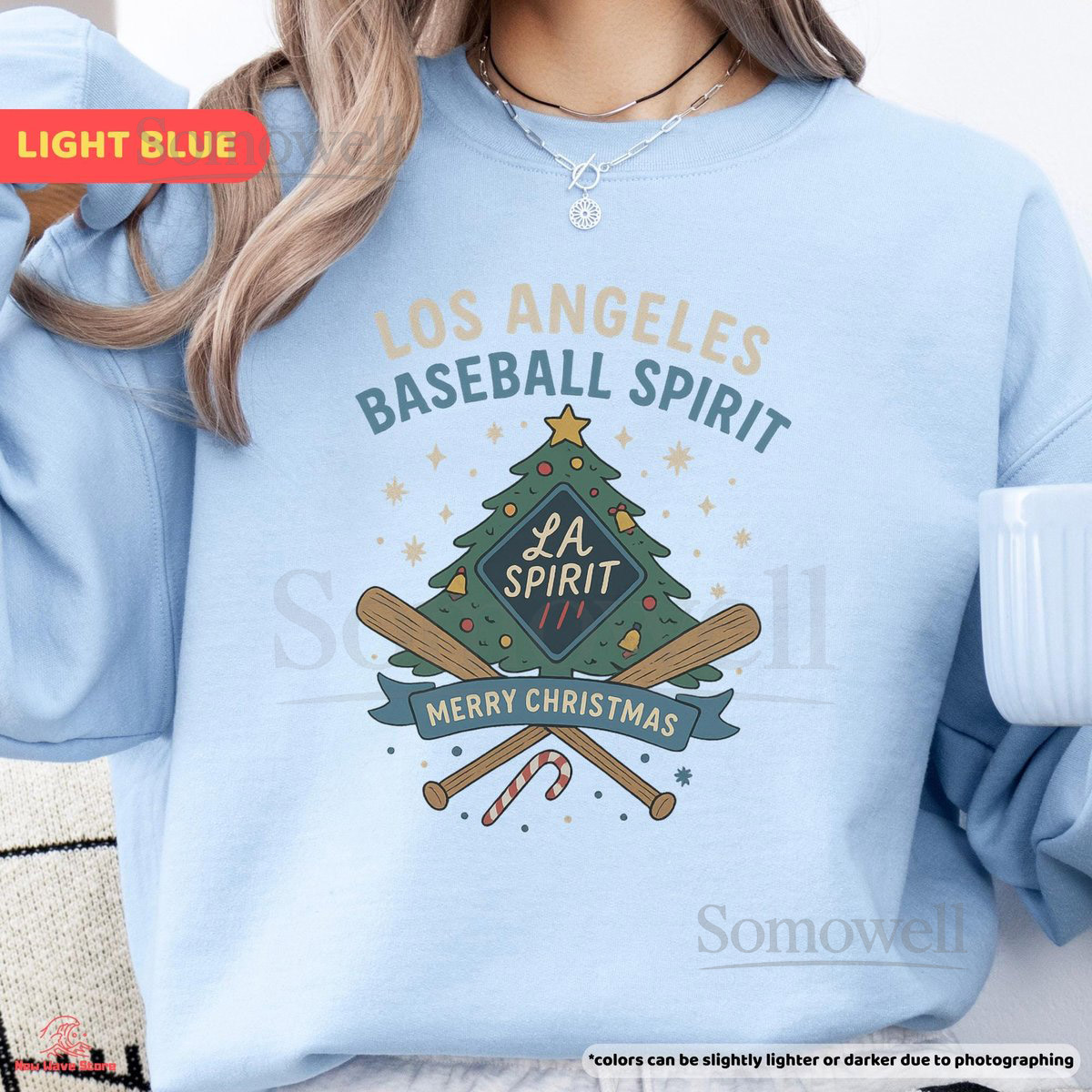 LA Baseball Christmas Sweatshirt Sport Crewneck Los Angeles Xmas Party Apparel Holiday Fan Gift_506